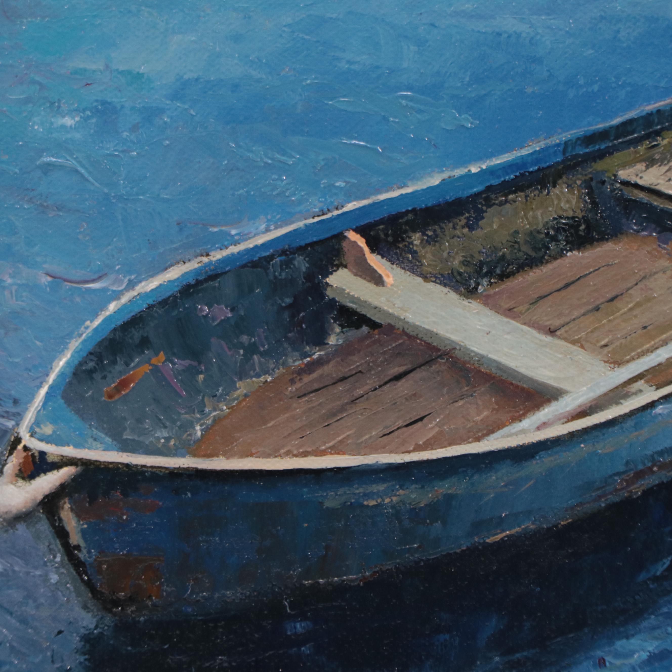 Marcus Vazquez Oil Painting of Rowboat, 2022