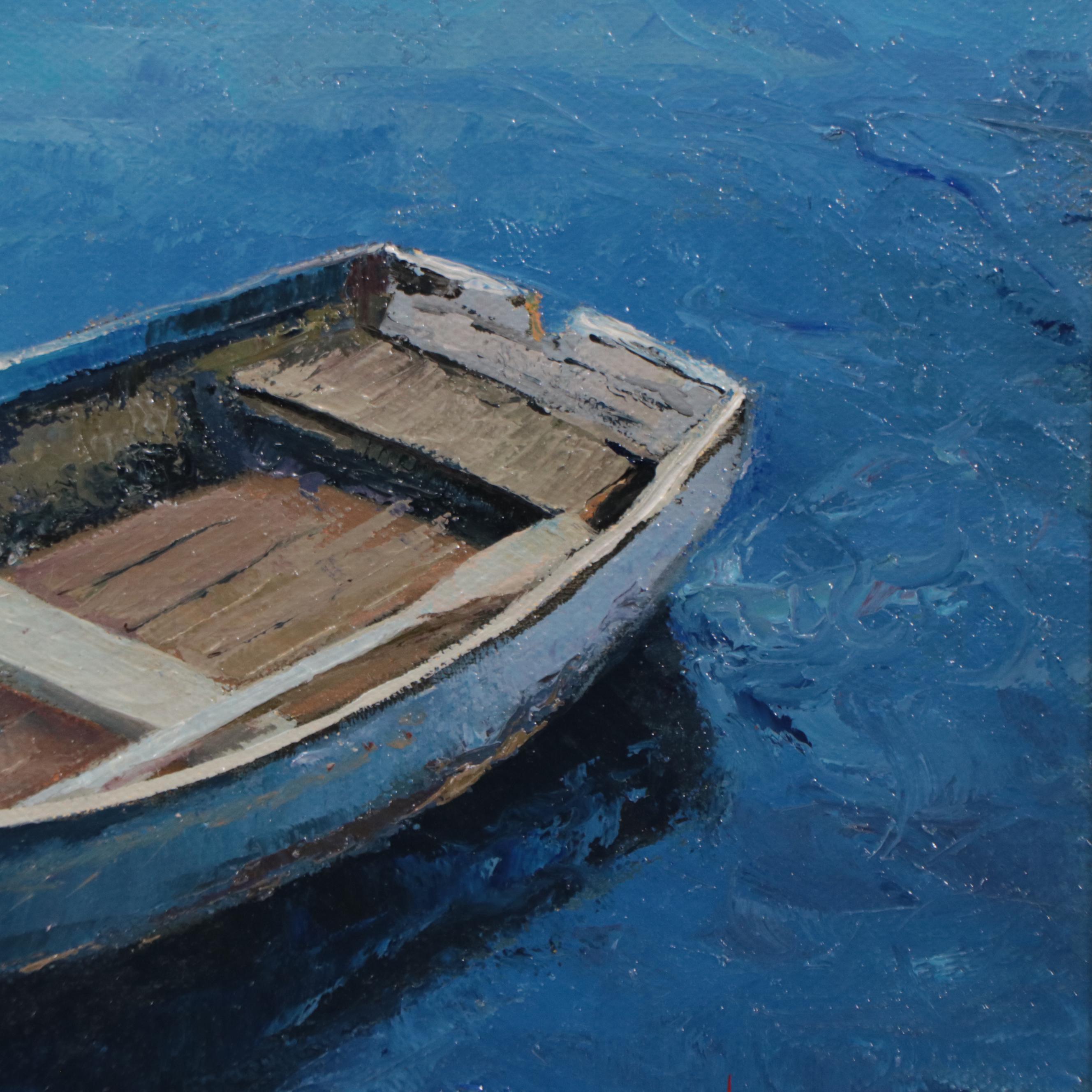 Marcus Vazquez Oil Painting of Rowboat, 2022