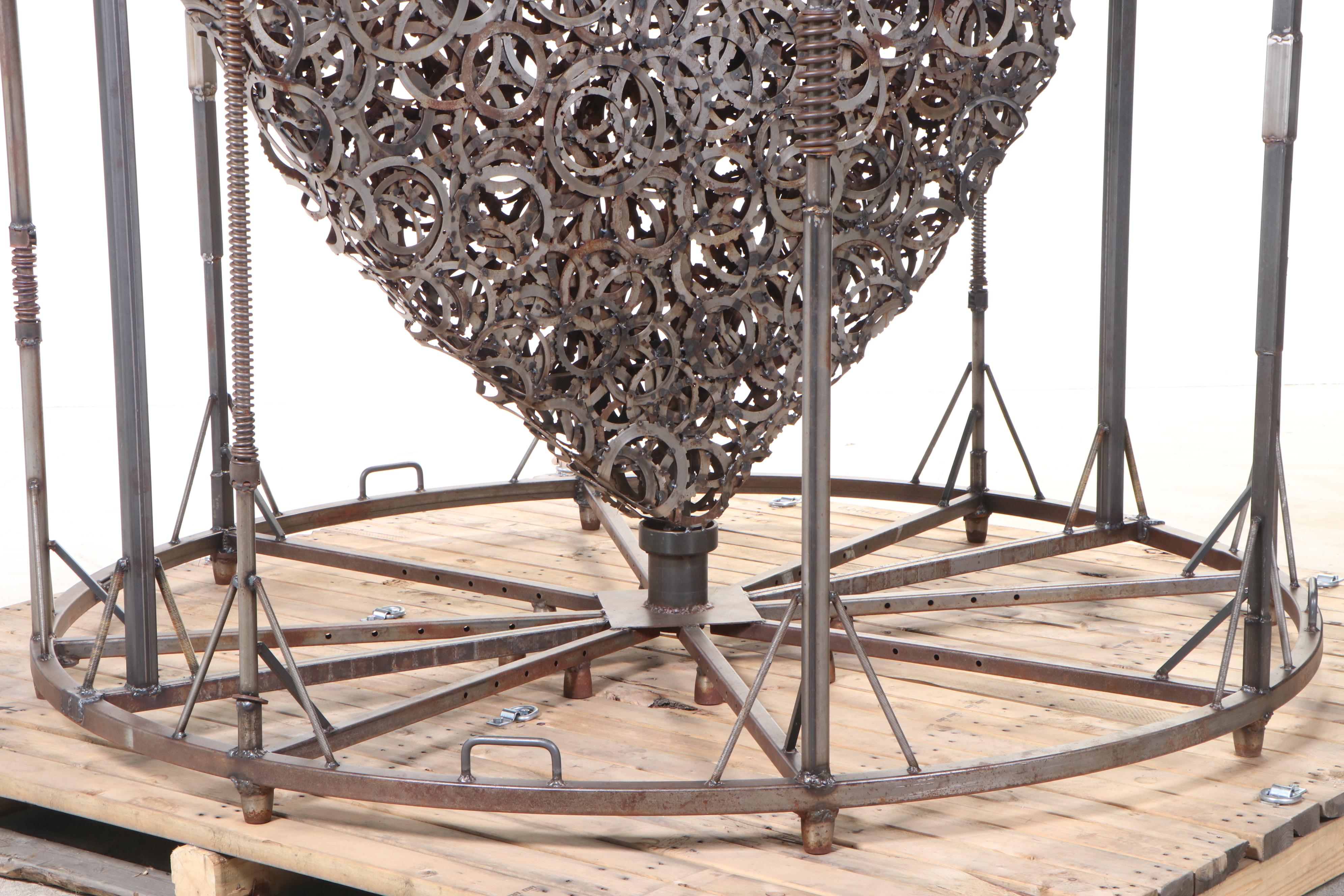 Jen Kresl of Steel Envy Large-Scale Steel Sculpture "Heavy Heart" for AHERO