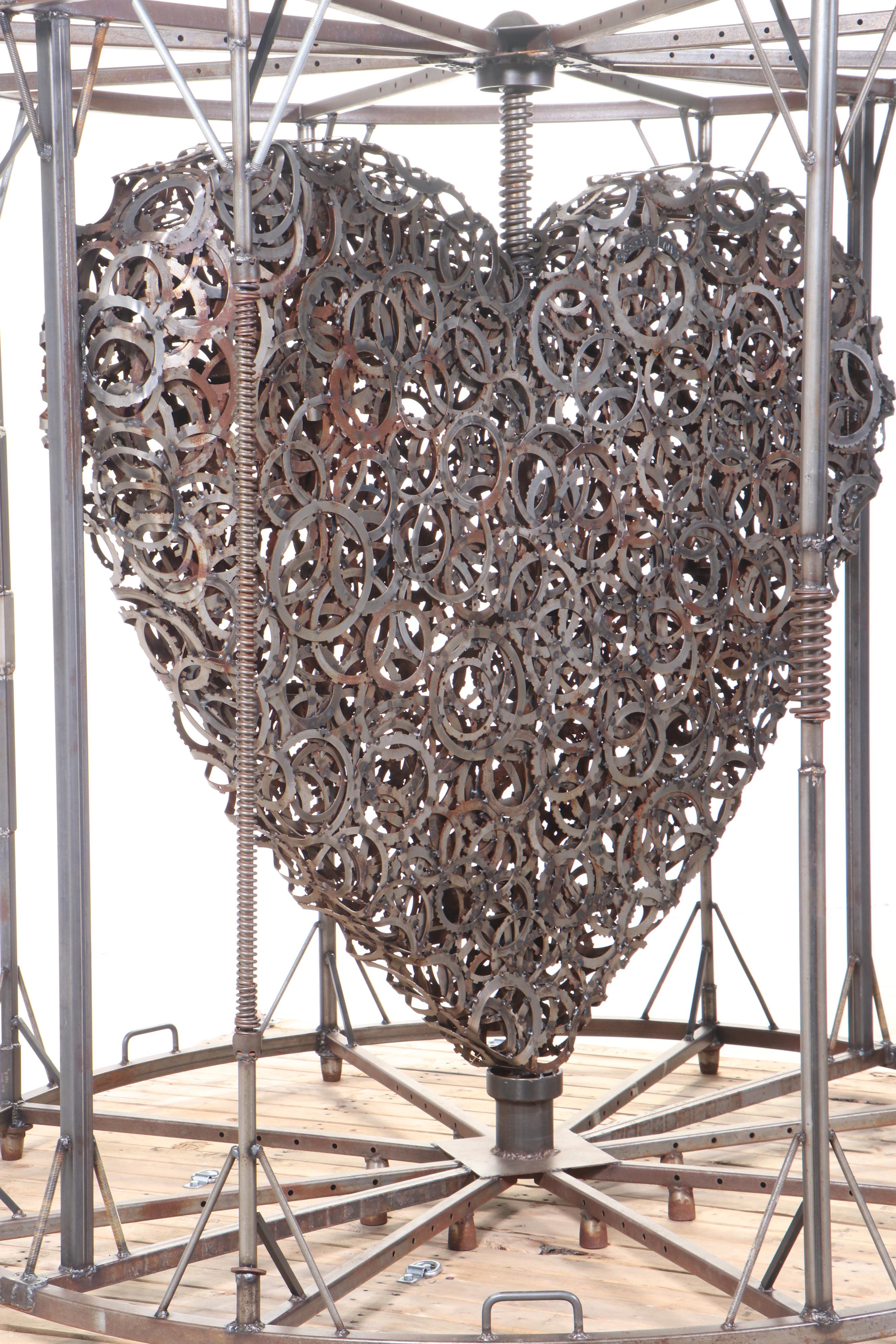 Jen Kresl of Steel Envy Large-Scale Steel Sculpture "Heavy Heart" for AHERO