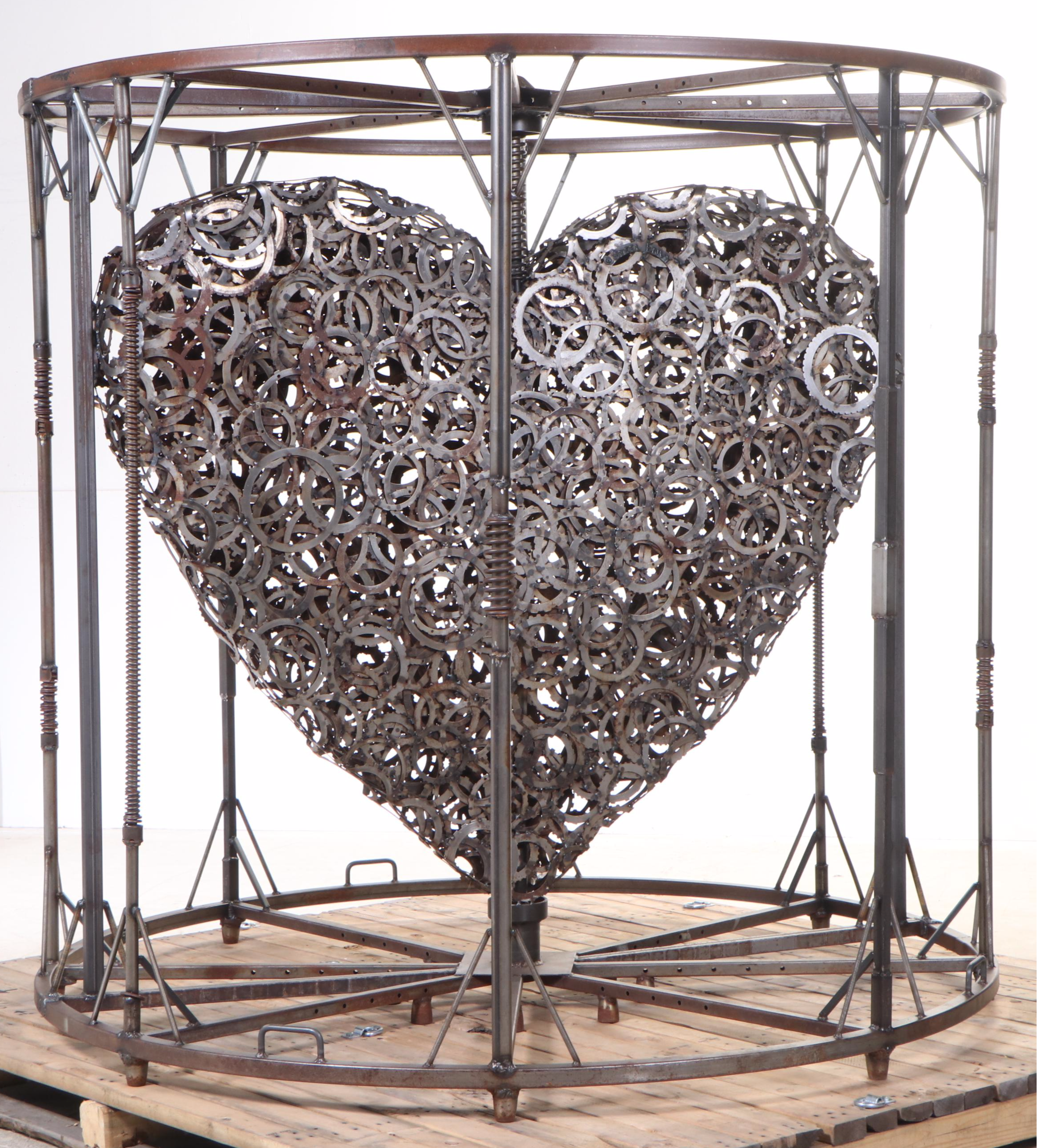 Jen Kresl of Steel Envy Large-Scale Steel Sculpture "Heavy Heart" for AHERO