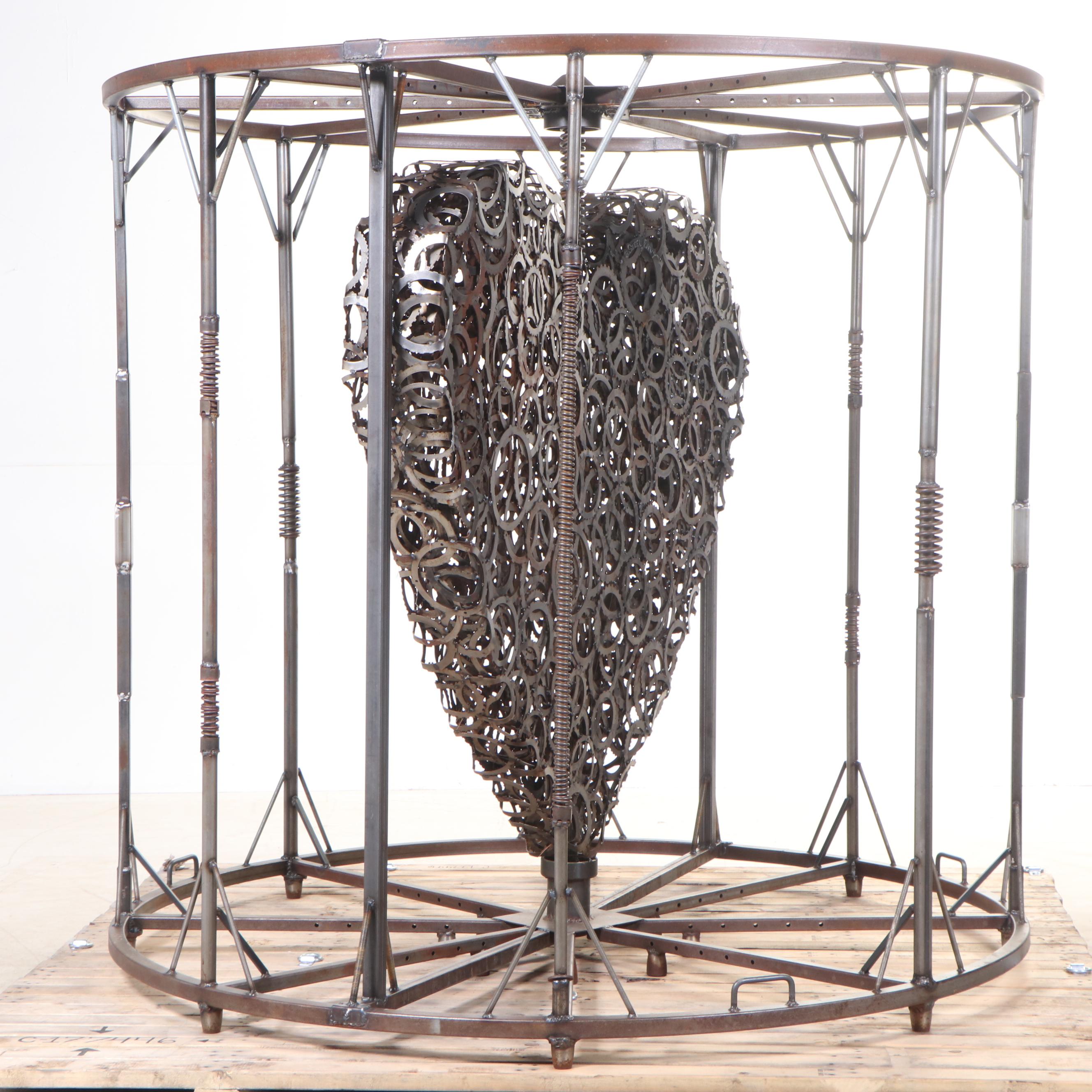 Jen Kresl of Steel Envy Large-Scale Steel Sculpture "Heavy Heart" for AHERO