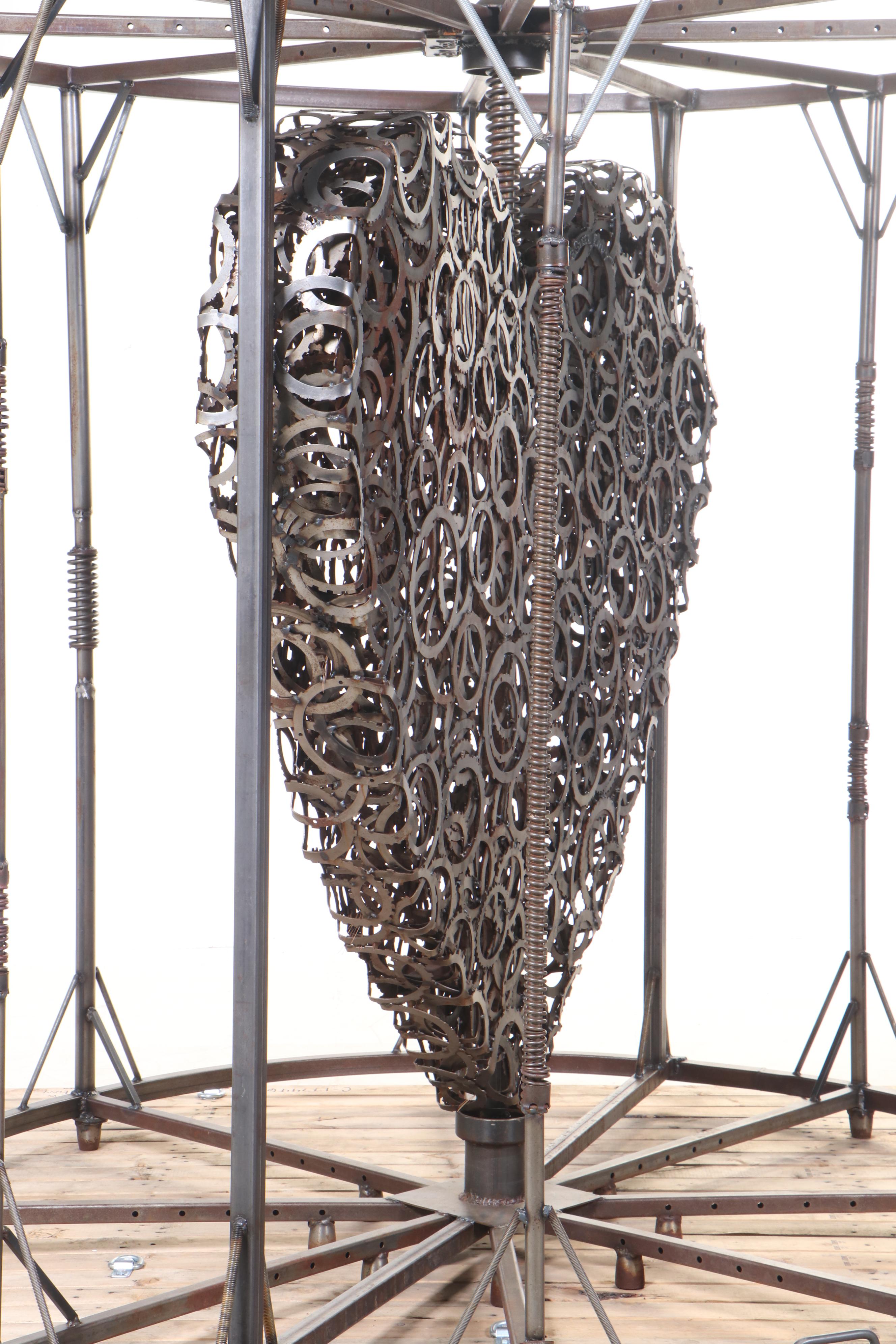 Jen Kresl of Steel Envy Large-Scale Steel Sculpture "Heavy Heart" for AHERO