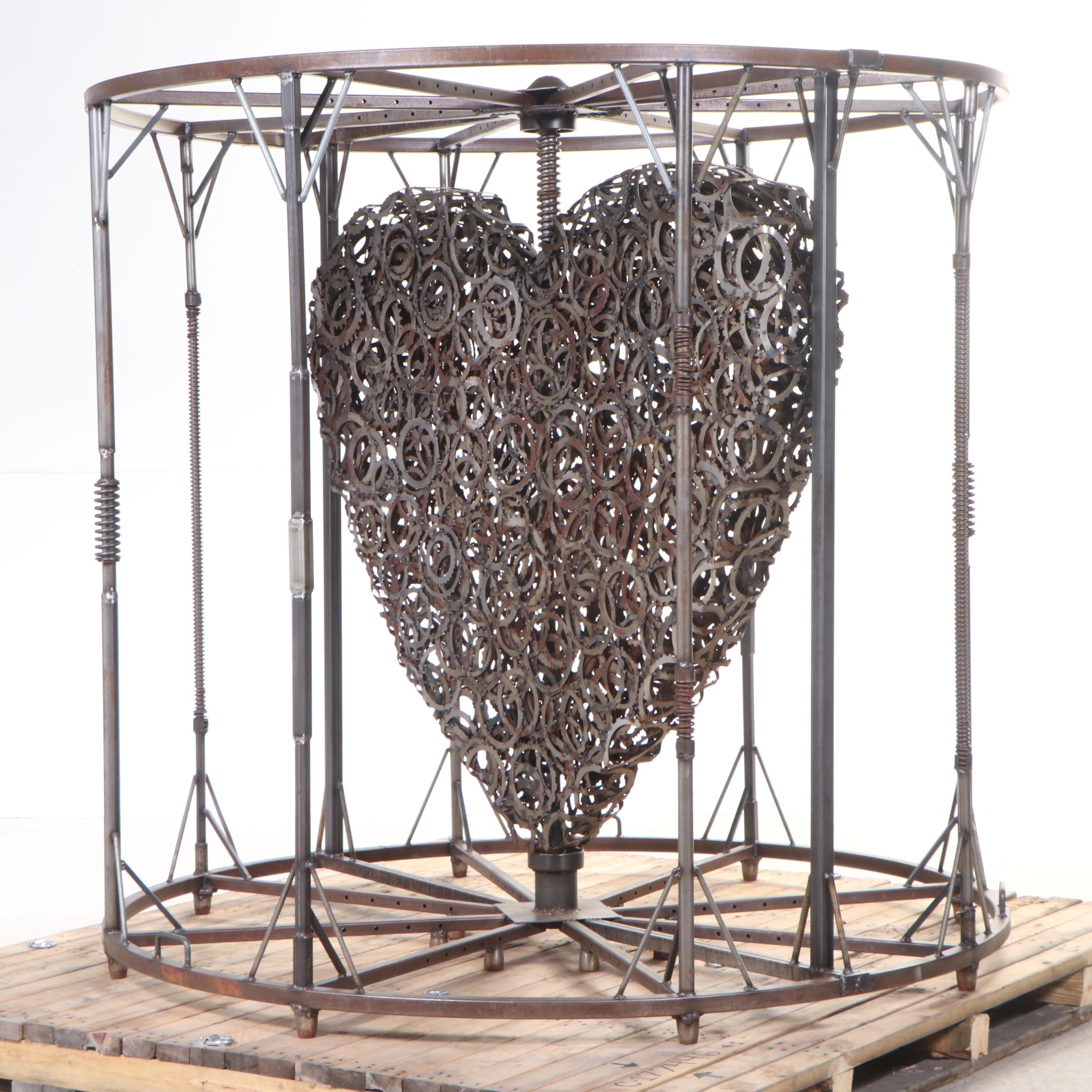 Jen Kresl of Steel Envy Large-Scale Steel Sculpture "Heavy Heart" for AHERO
