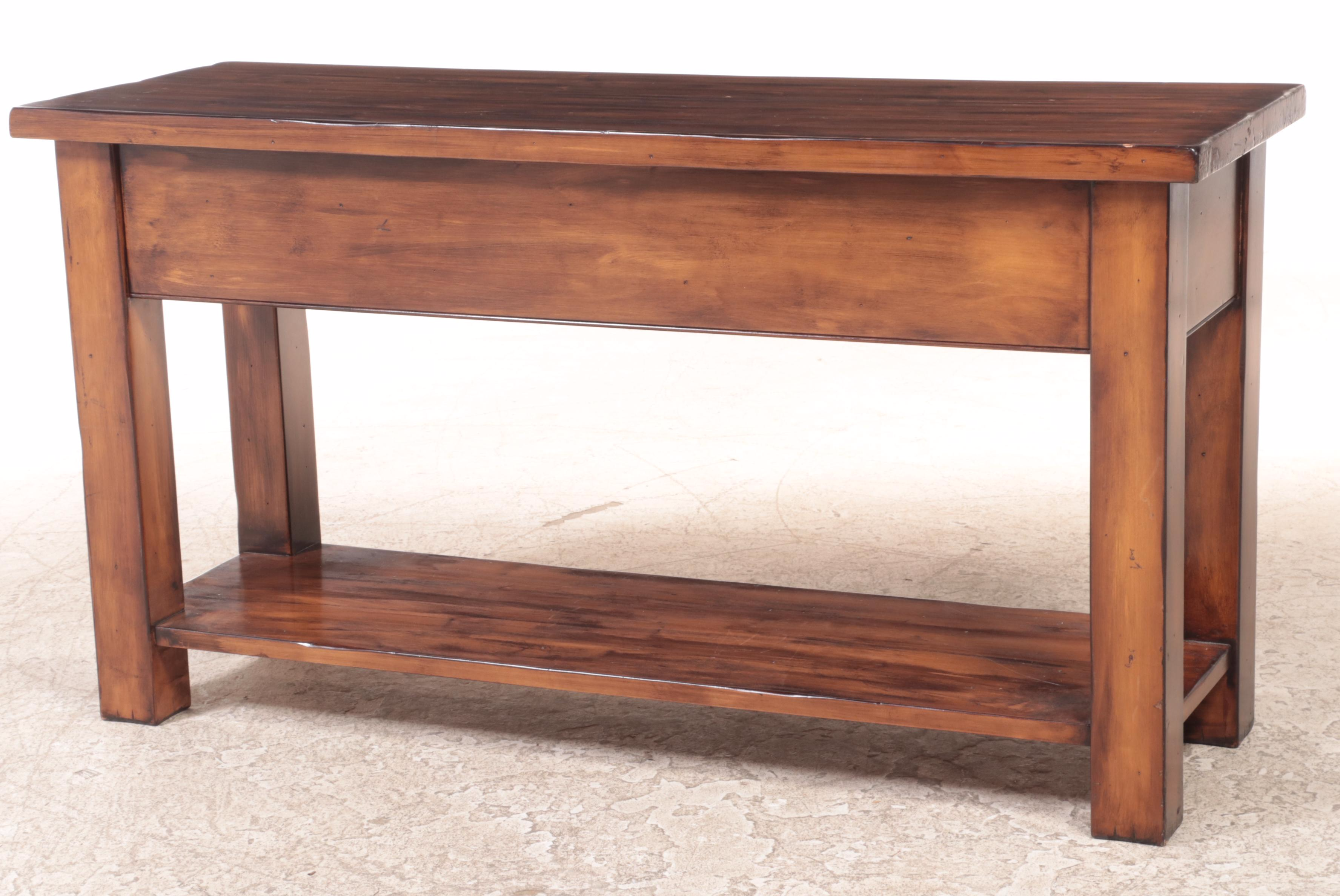Pottery Barn "Morgan" Hardwood Three-Drawer Console Table