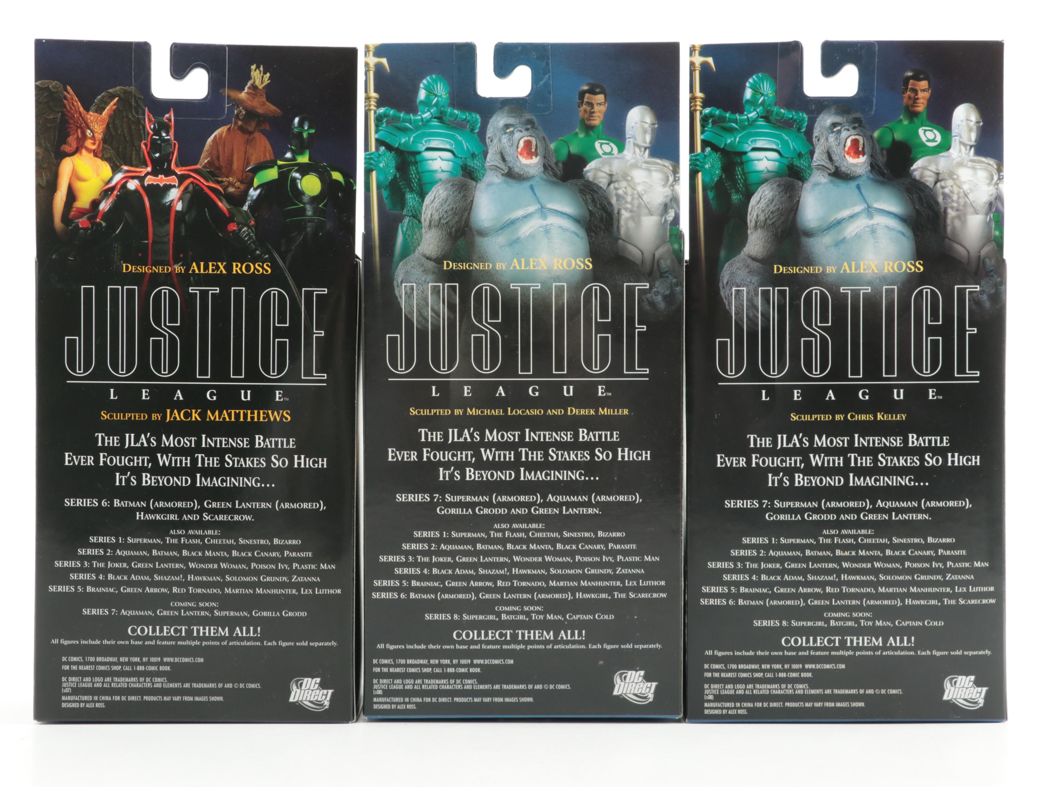 DC Direct Justice League Series 6, 7 and 8 Action Figures, 2000s