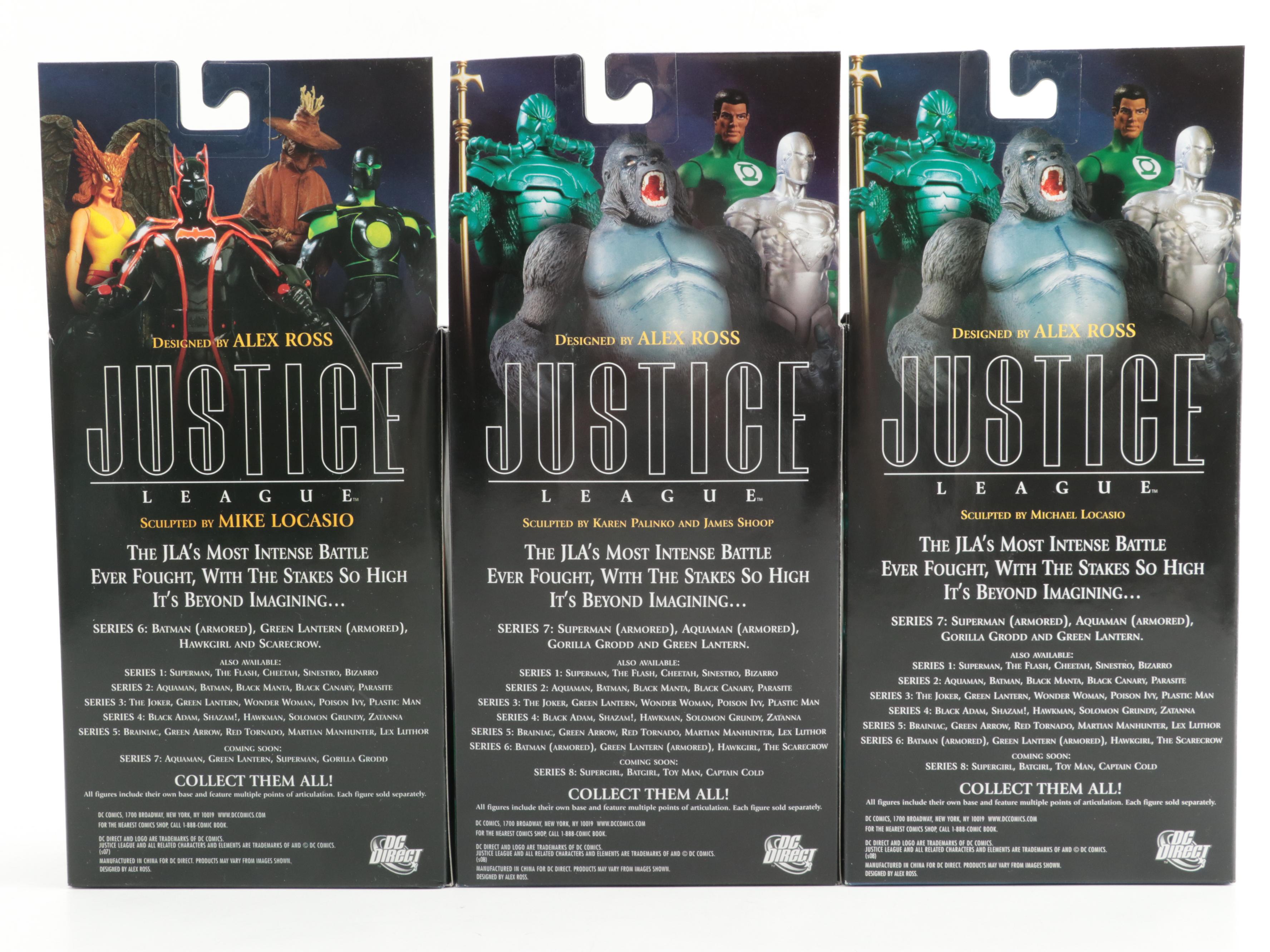 DC Direct Justice League Series 6, 7 and 8 Action Figures, 2000s