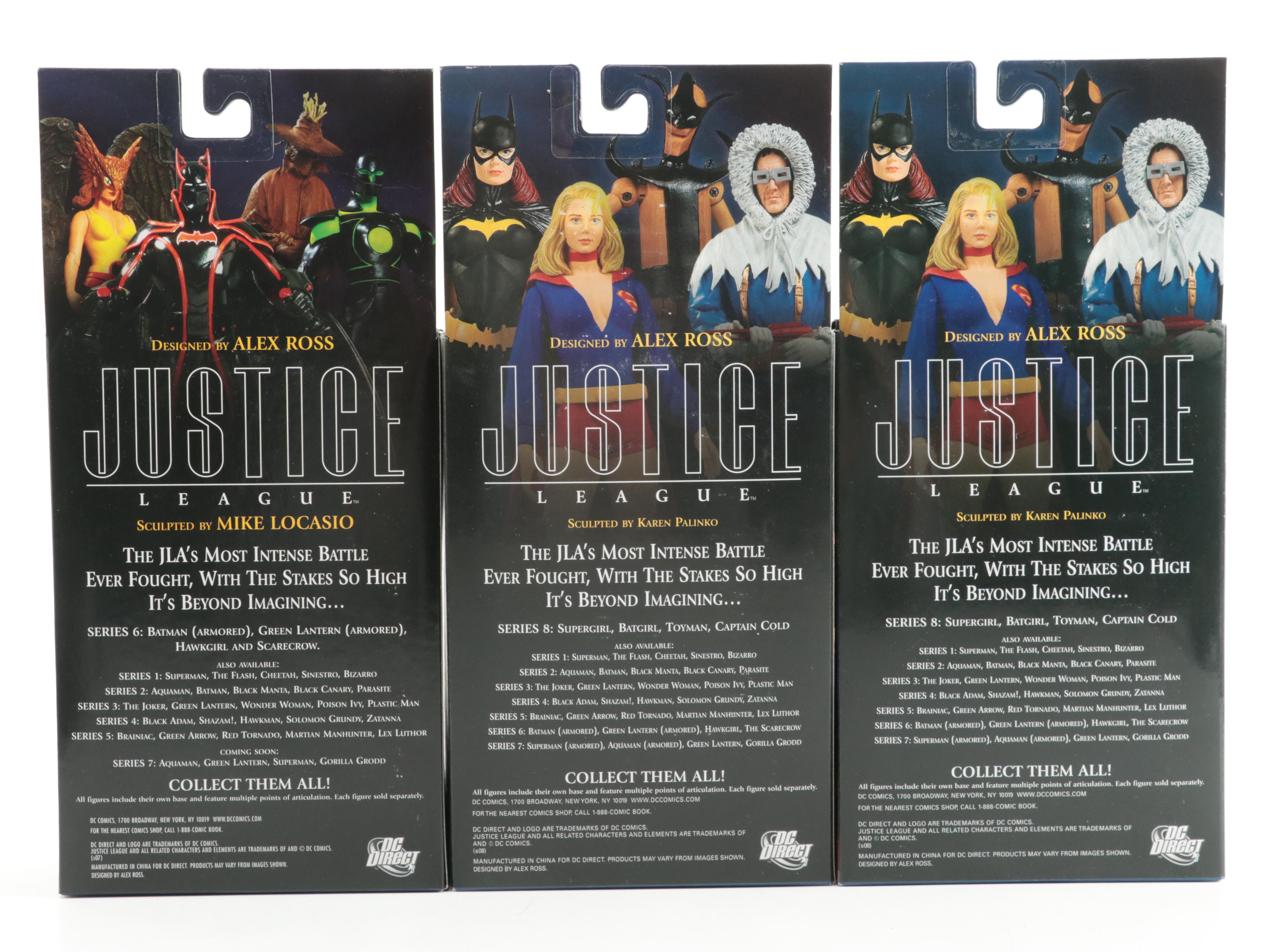 DC Direct Justice League Series 6, 7 and 8 Action Figures, 2000s