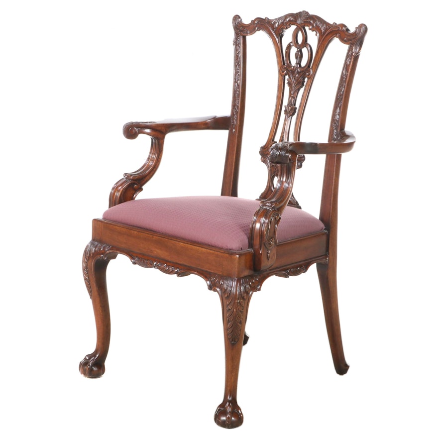 Hickory George III Style Mahogany Armchair