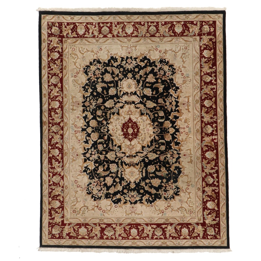 7'8 x 10' Hand-Knotted Indian Agra Area Rug