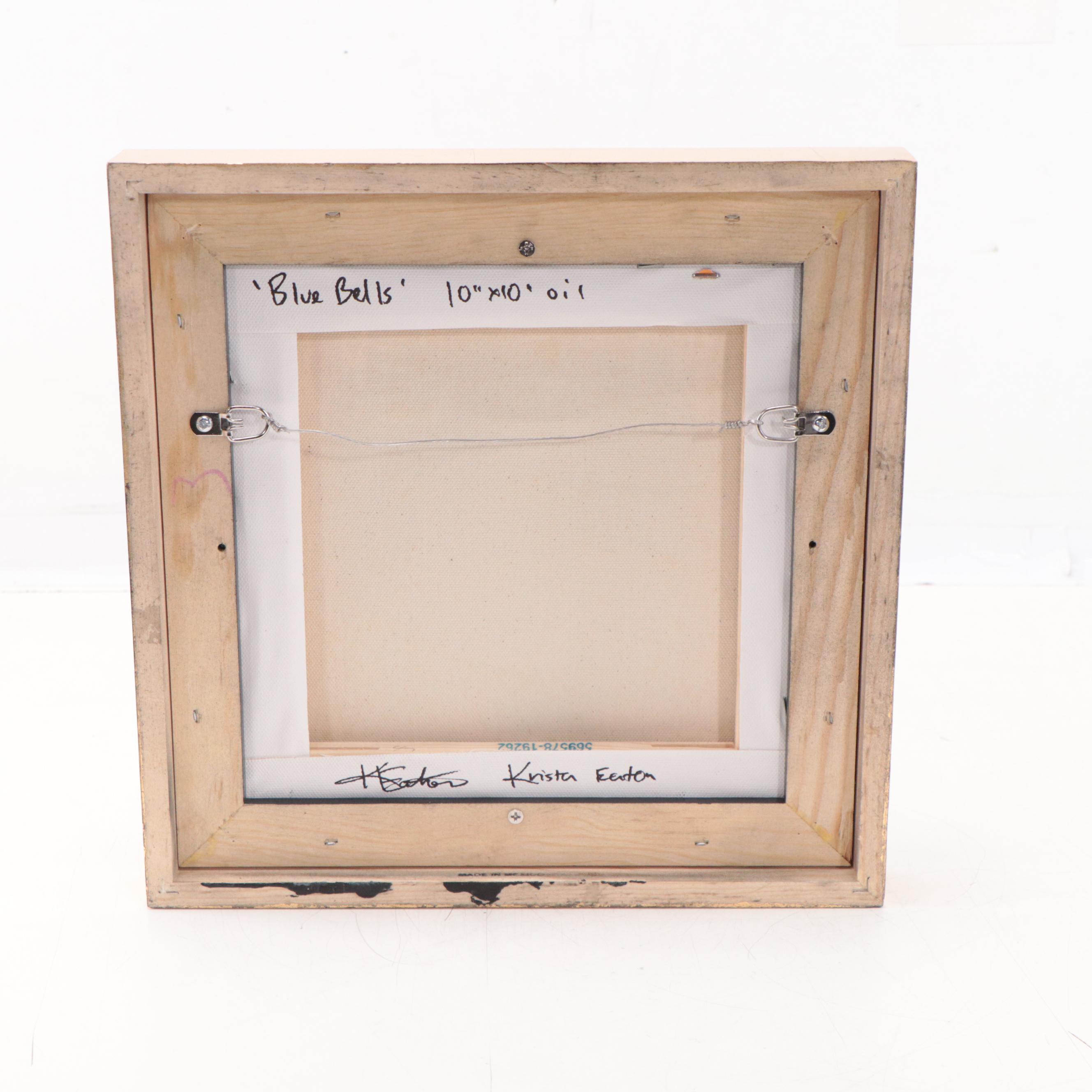 Krista Eaton Forest Landscape Oil Painting "Blue Bells," 21st Century