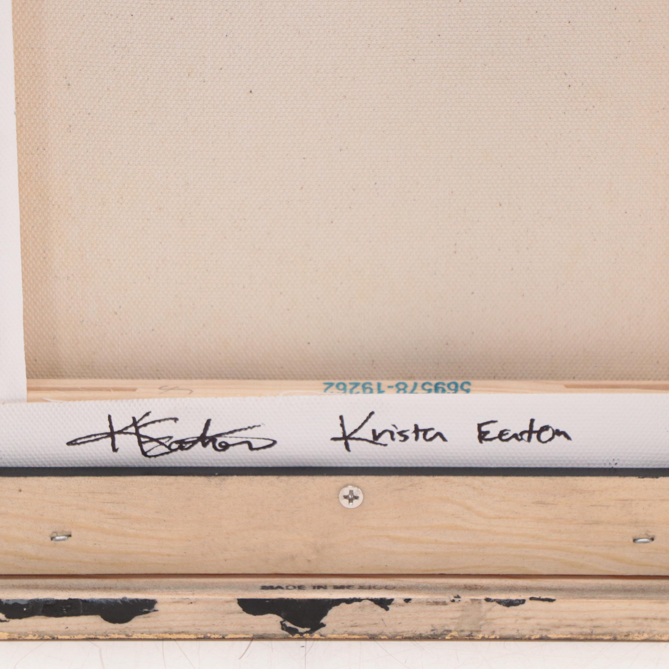 Krista Eaton Forest Landscape Oil Painting "Blue Bells," 21st Century