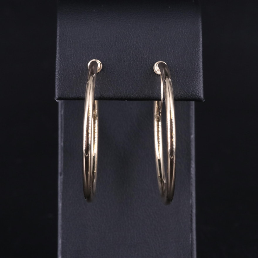 14K Non Pierced Hoop Earrings