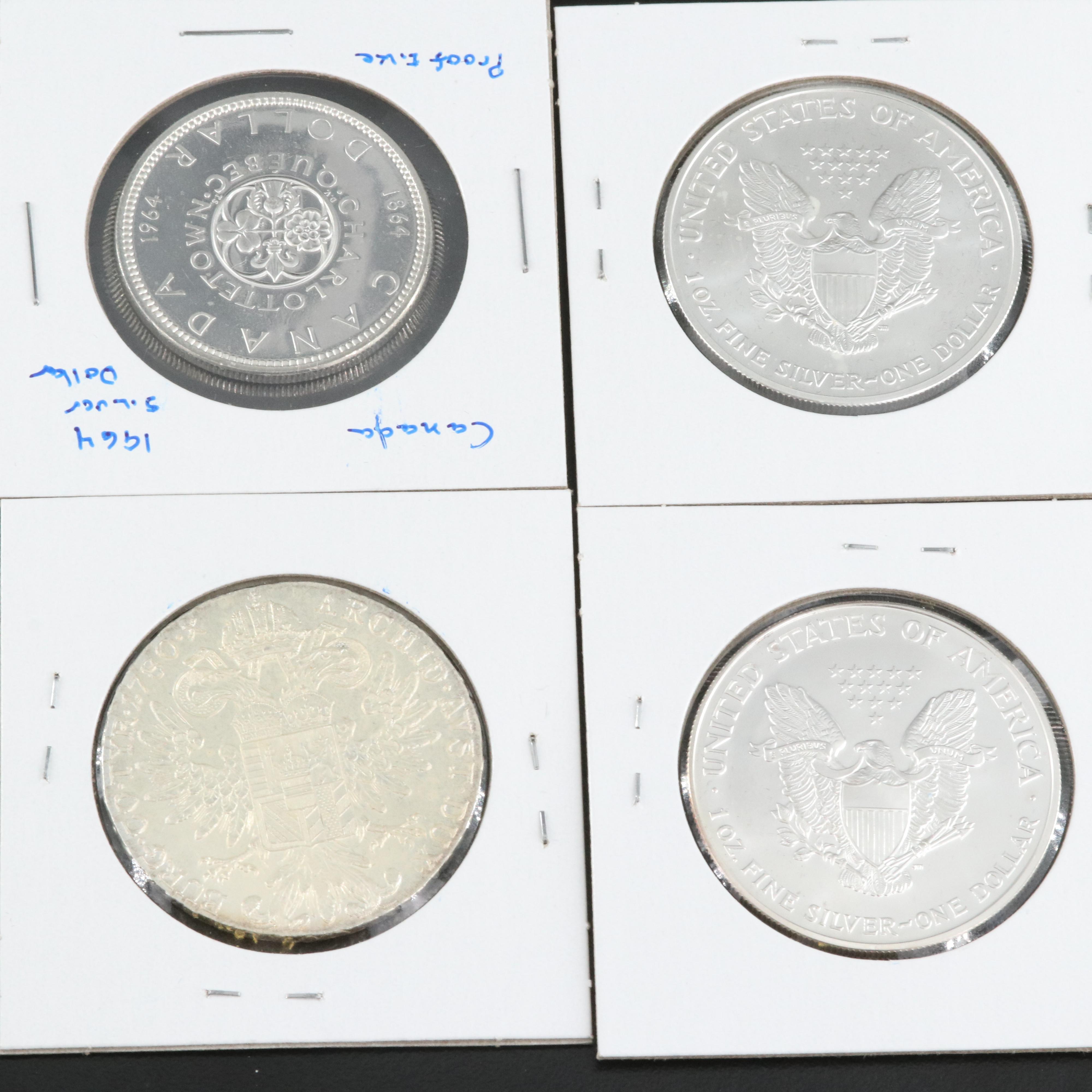 Four Silver Coins Including Eagles