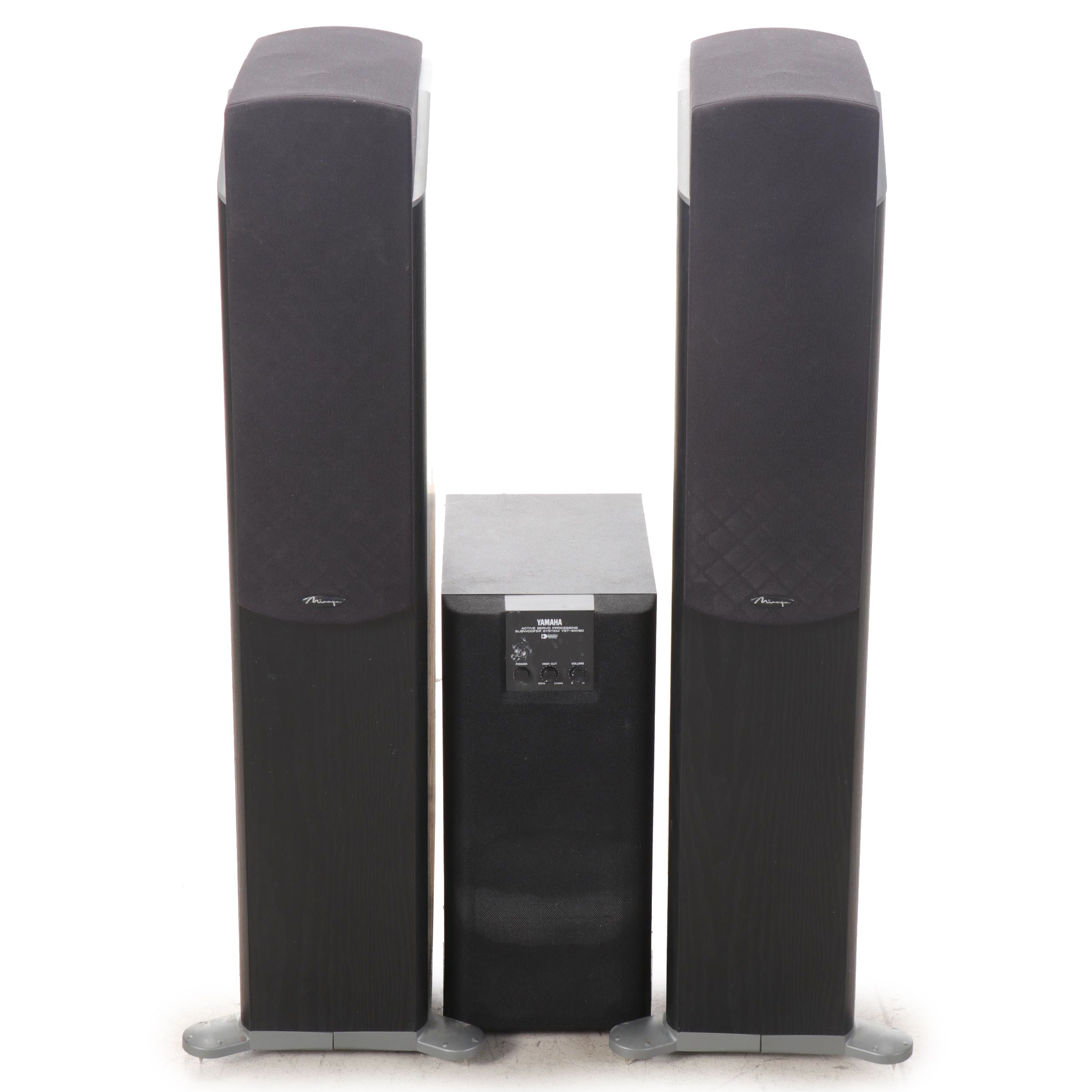 Yamaha YST-SW60 Subwoofer System with Mirage Omni 250 Floor Standing Speakers