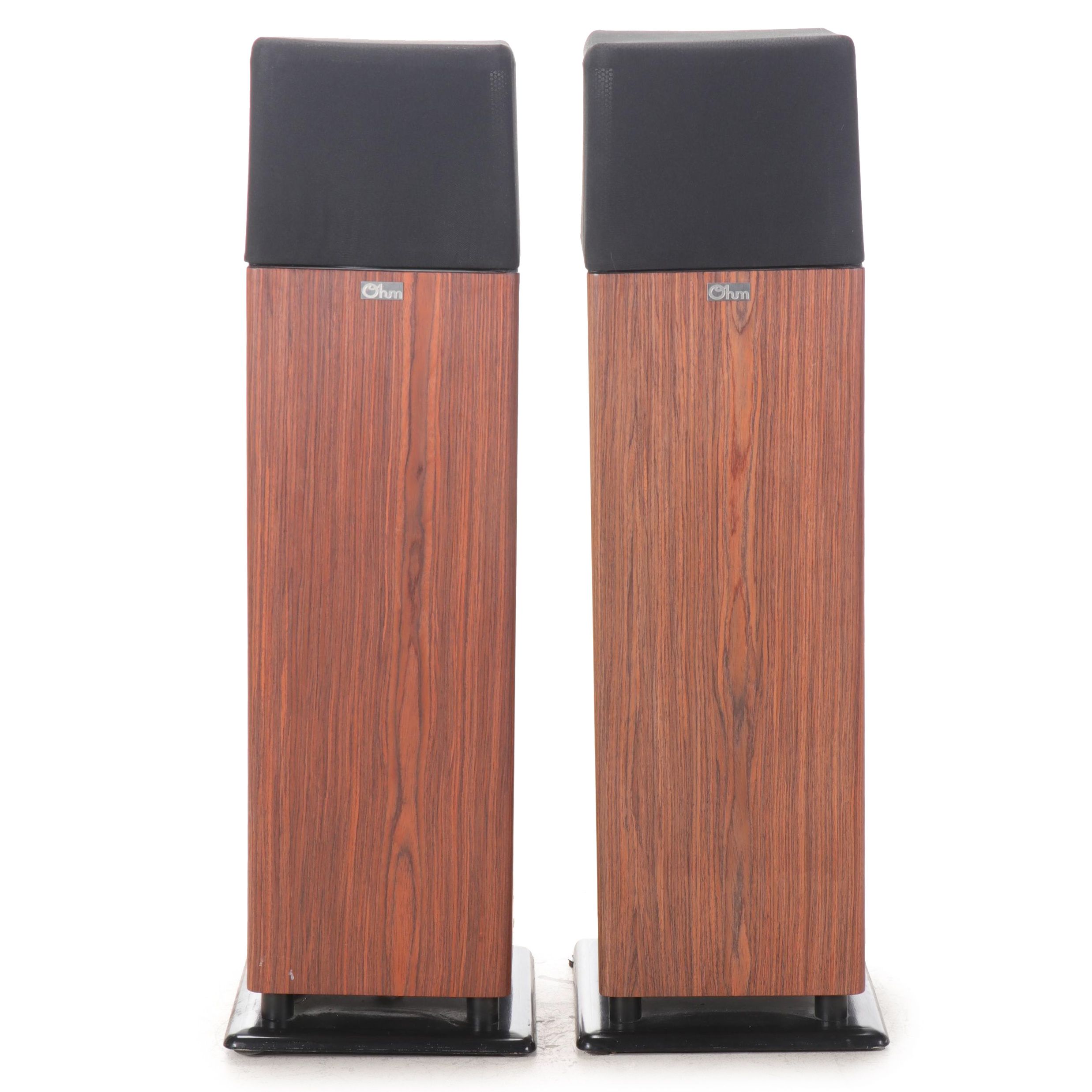 Pair of Ohm Rosewood Floor Standing Speakers