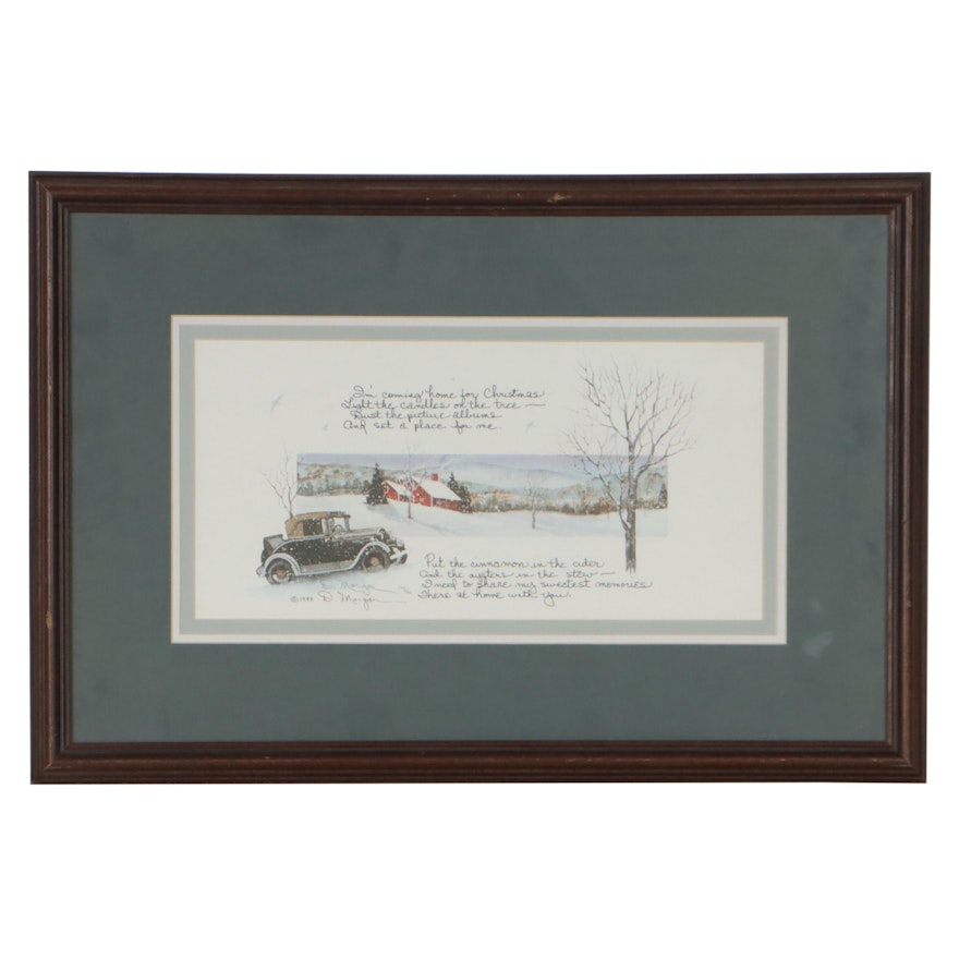 D. Morgan Offset Lithograph "I'm Coming Home for Christmas"