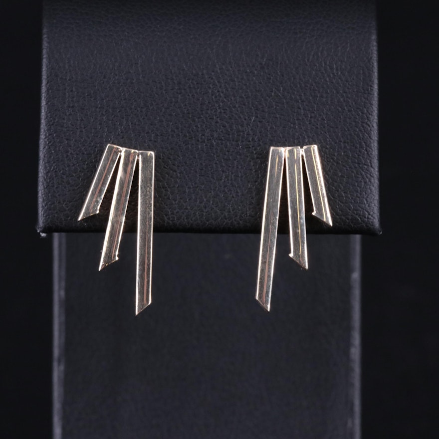 10K Drop Post Back Earrings