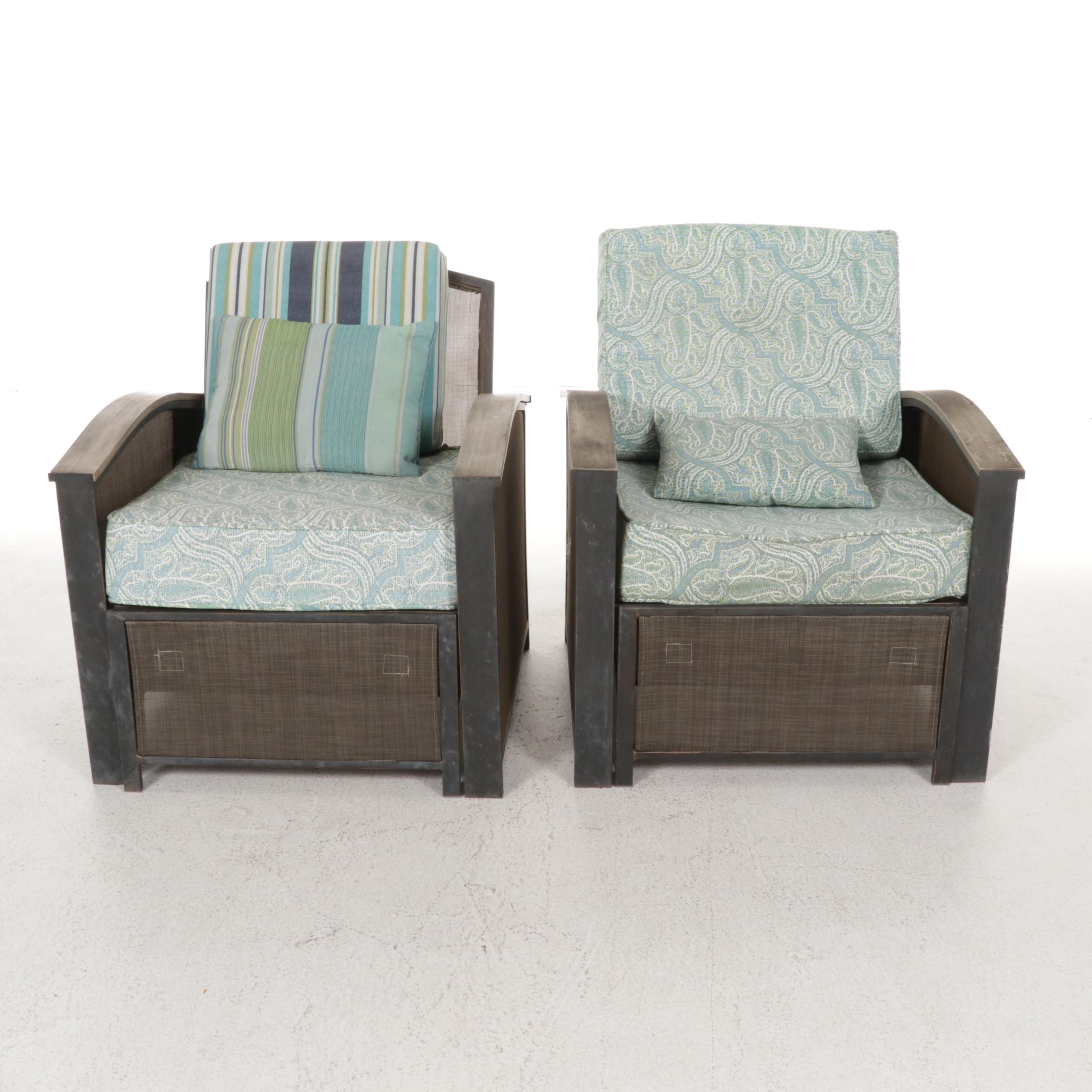 Courtyard Creations Extension Patio Lounge Chairs and Fire Bowl Side Table