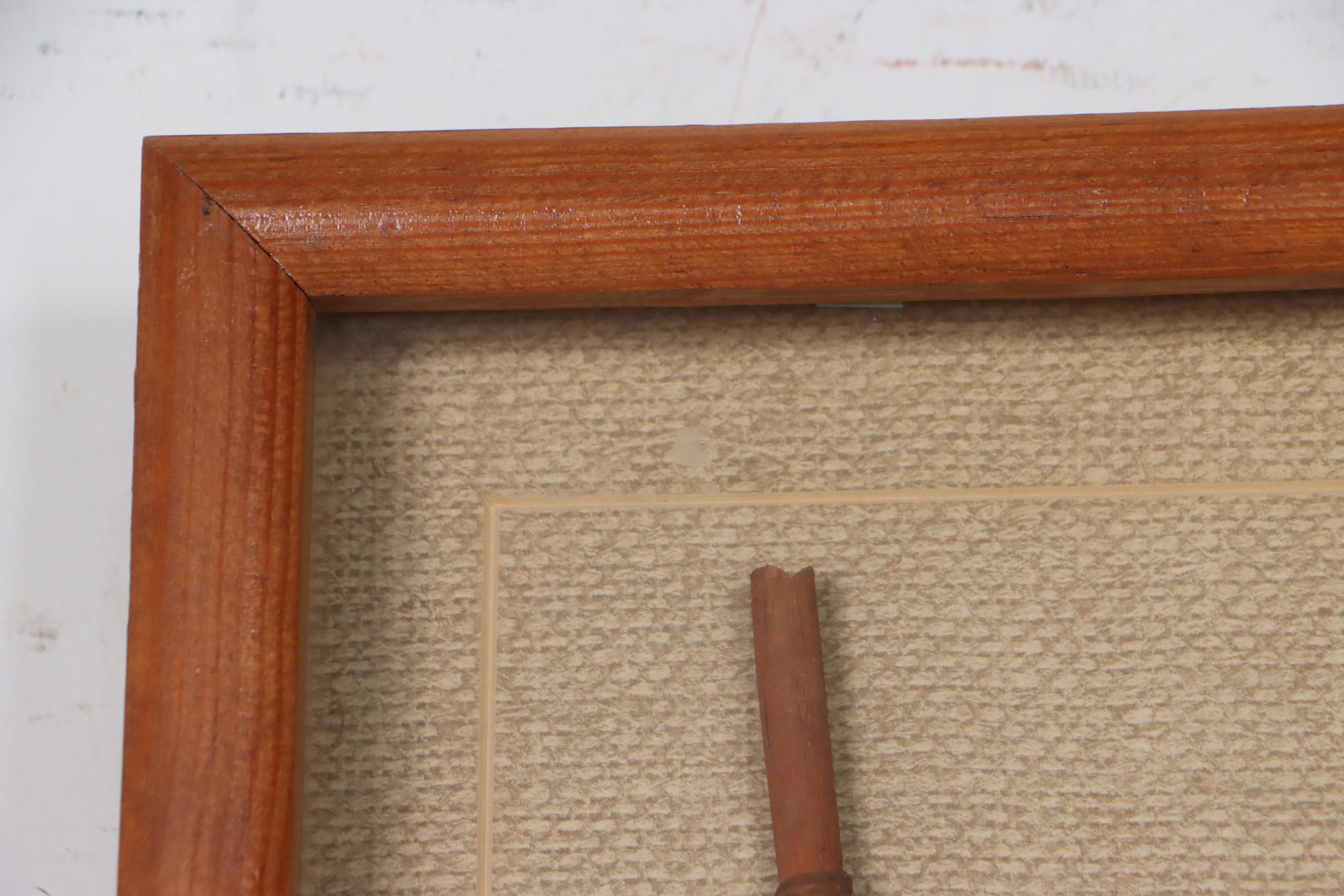 Native American Plains Style Metal-Tipped Reed Arrows in Frame