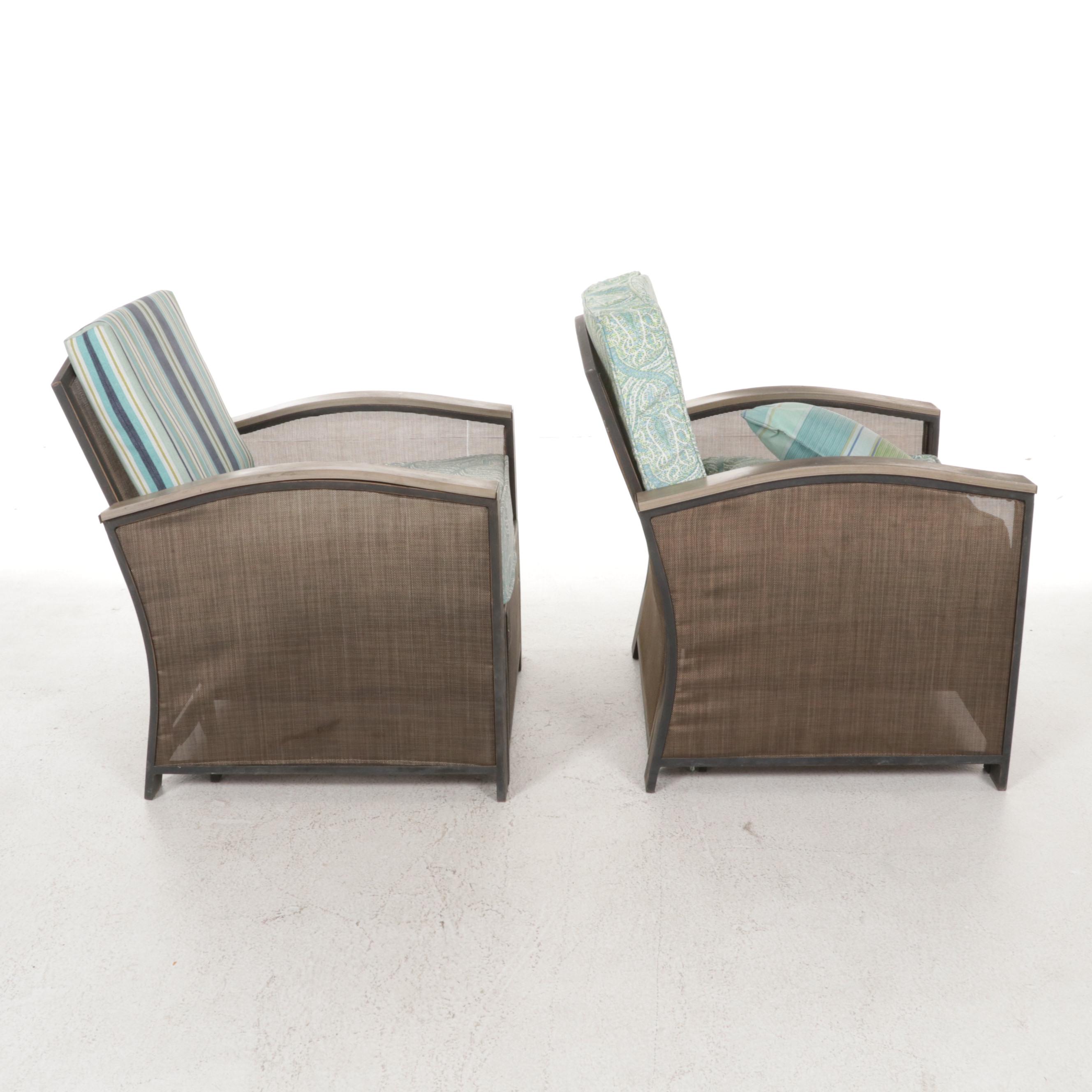 Courtyard Creations Extension Patio Lounge Chairs and Fire Bowl Side Table