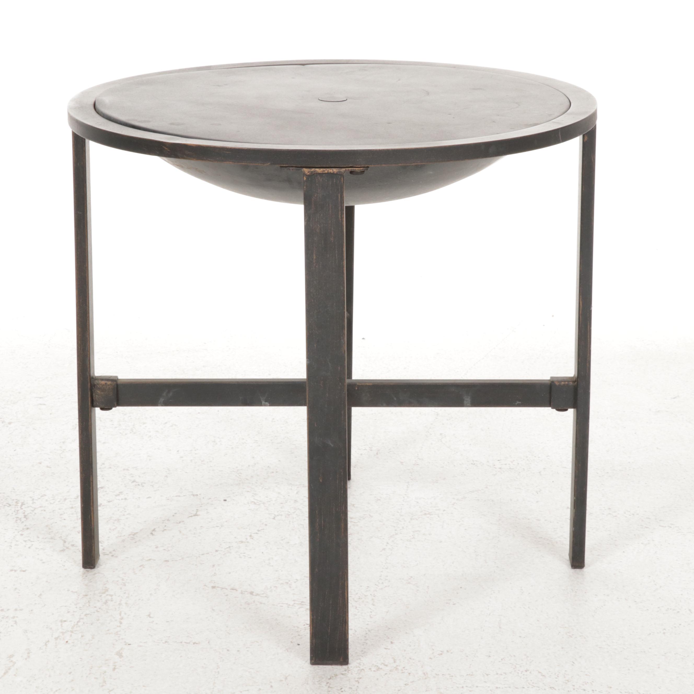 Courtyard Creations Extension Patio Lounge Chairs and Fire Bowl Side Table