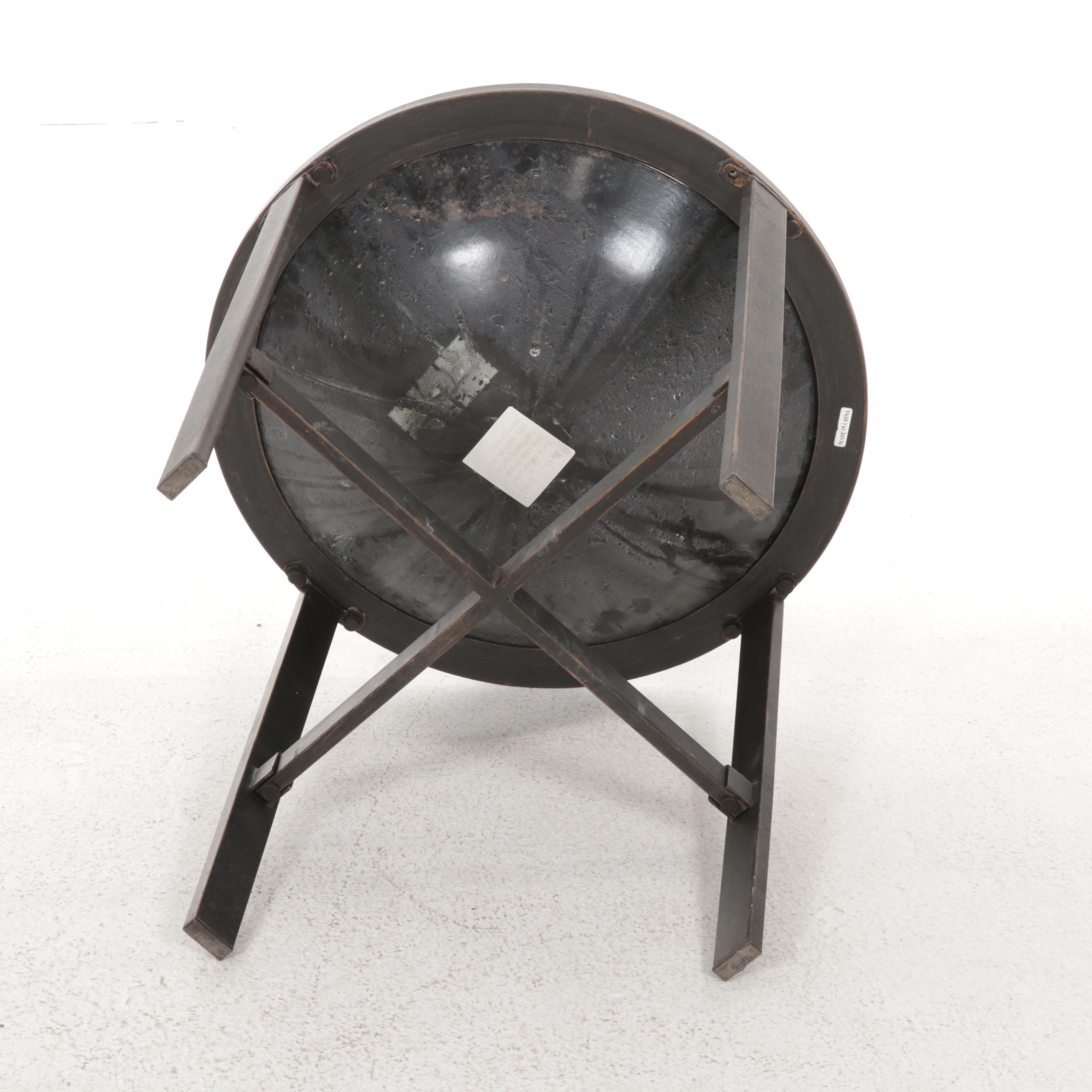 Courtyard Creations Extension Patio Lounge Chairs and Fire Bowl Side Table