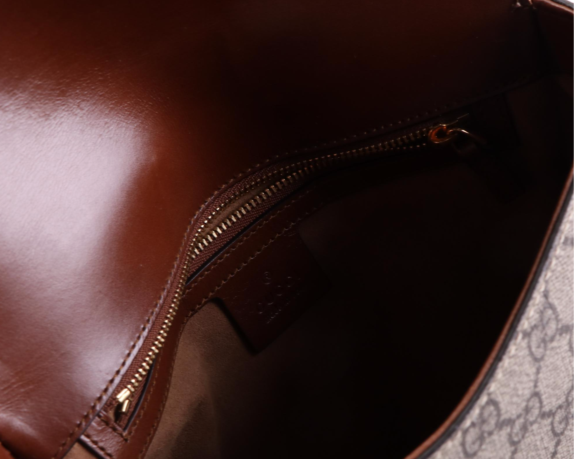 Gucci Small Messenger Shoulder Bag in GG Supreme Canvas and Leather