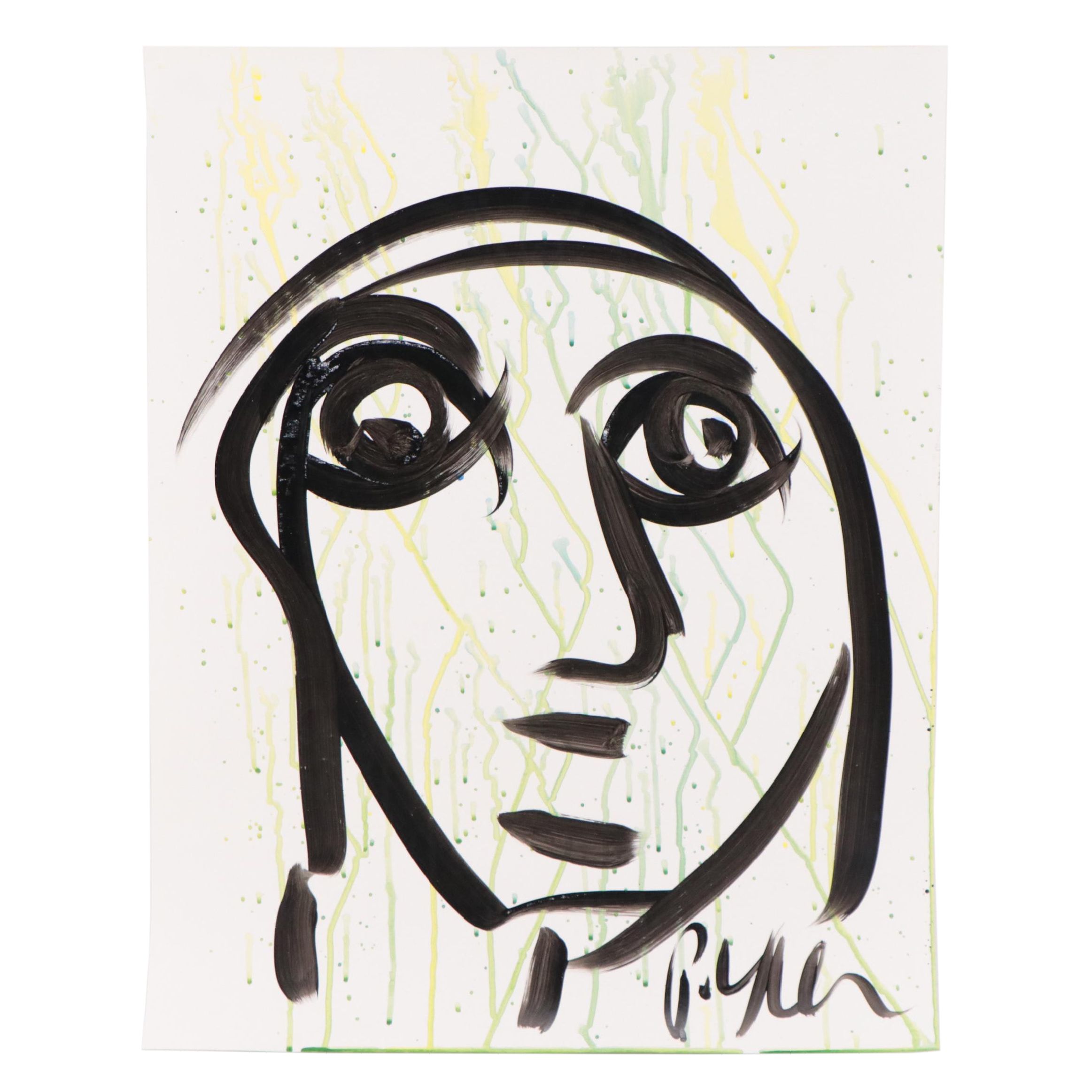 Peter Keil Abstract Portrait Acrylic Painting