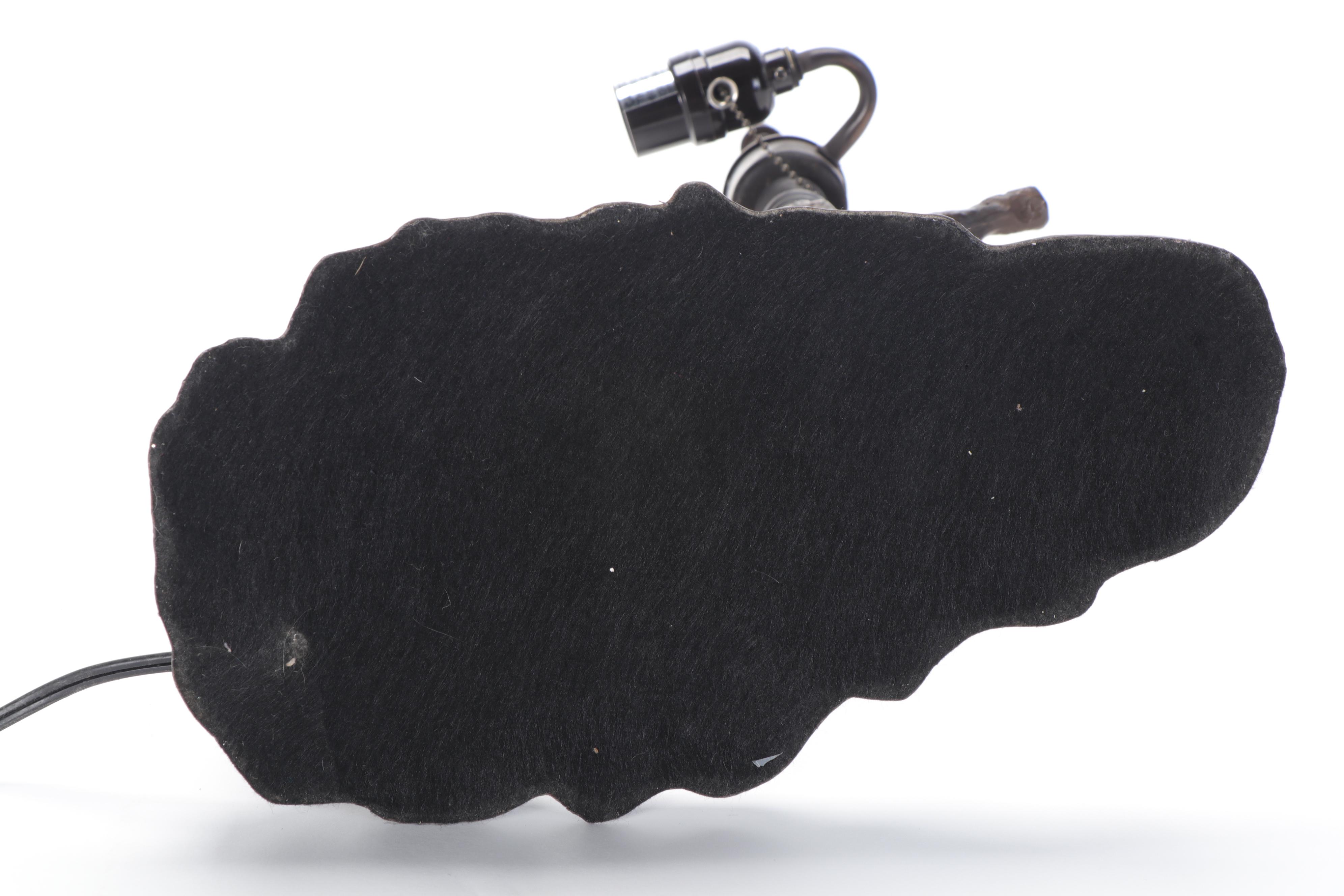 Cast Metal Tree Trunk With Slag Glass and Jeweled Shade, 21st Century