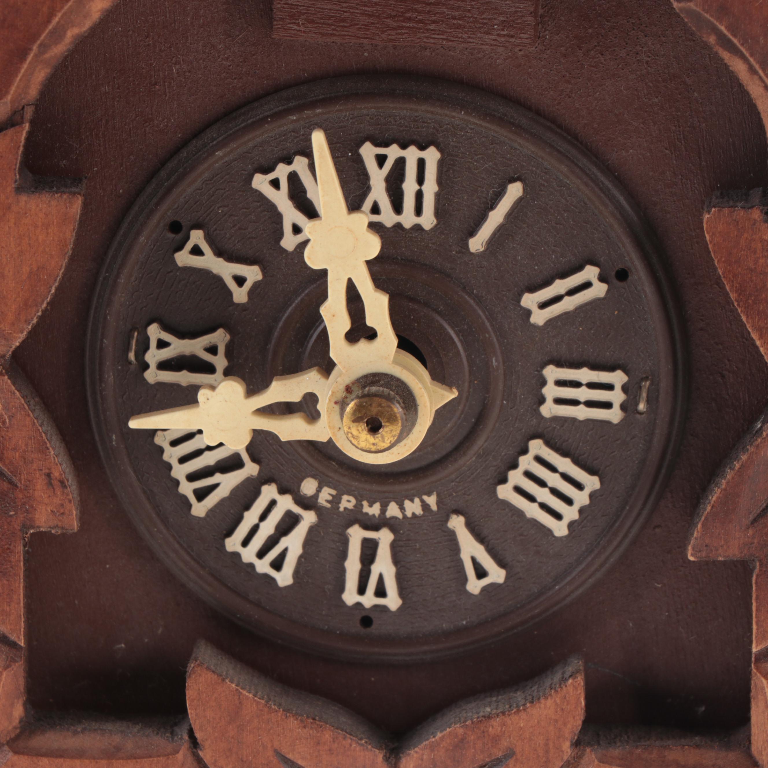 Black Forest Carved Wood Cuckoo Clock, Mid to Late 20th Century
