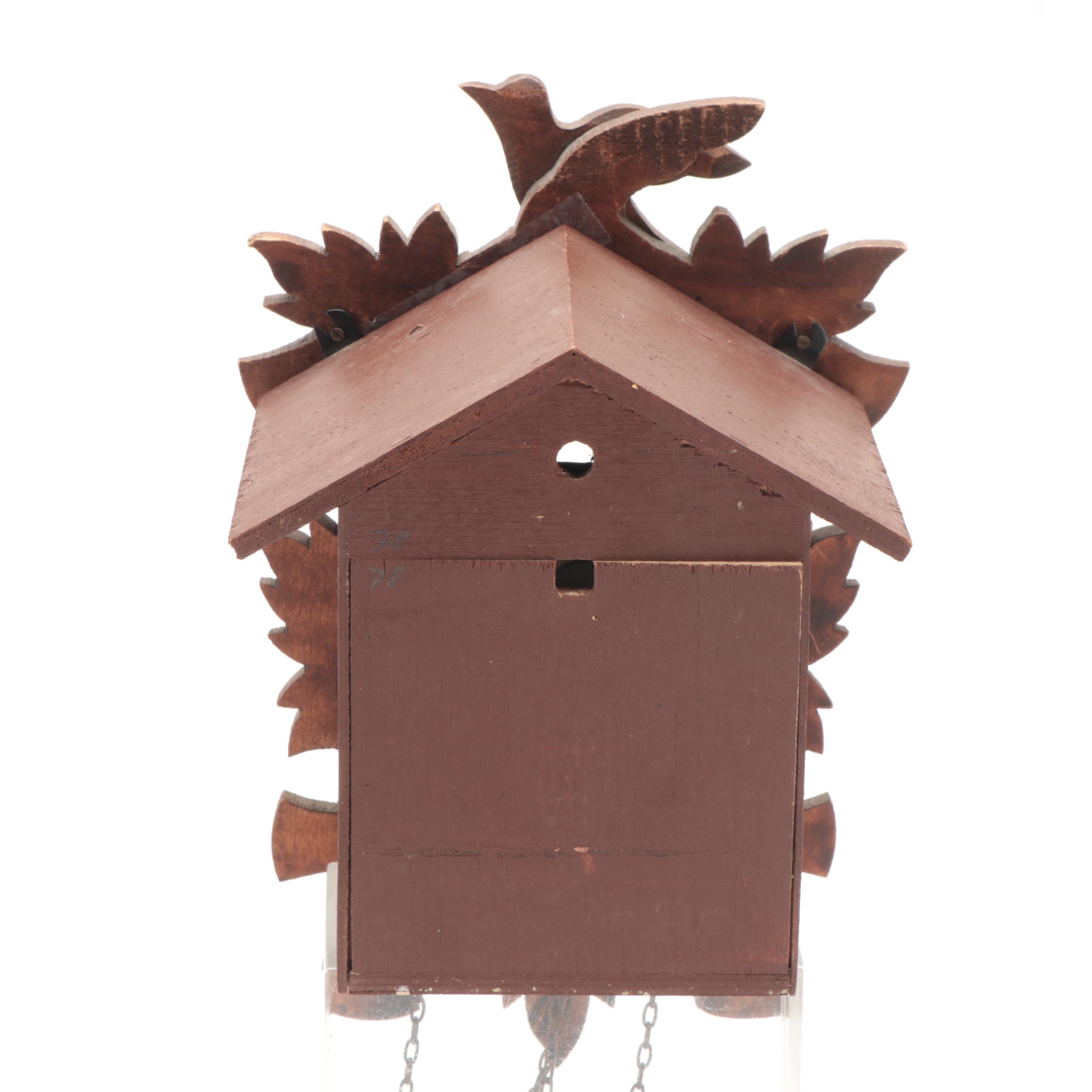 Black Forest Carved Wood Cuckoo Clock, Mid to Late 20th Century