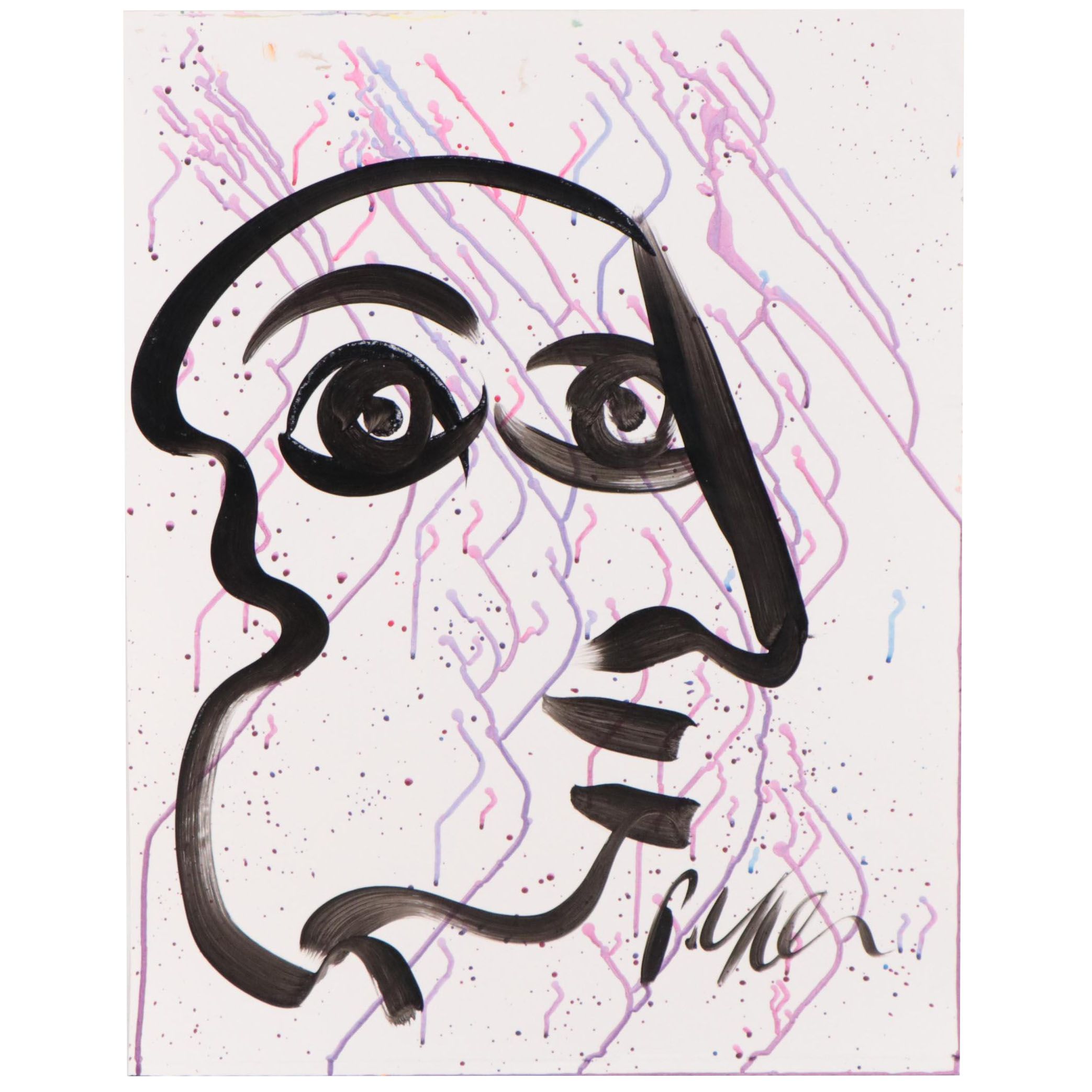 Peter Keil Abstract Portrait Acrylic Painting