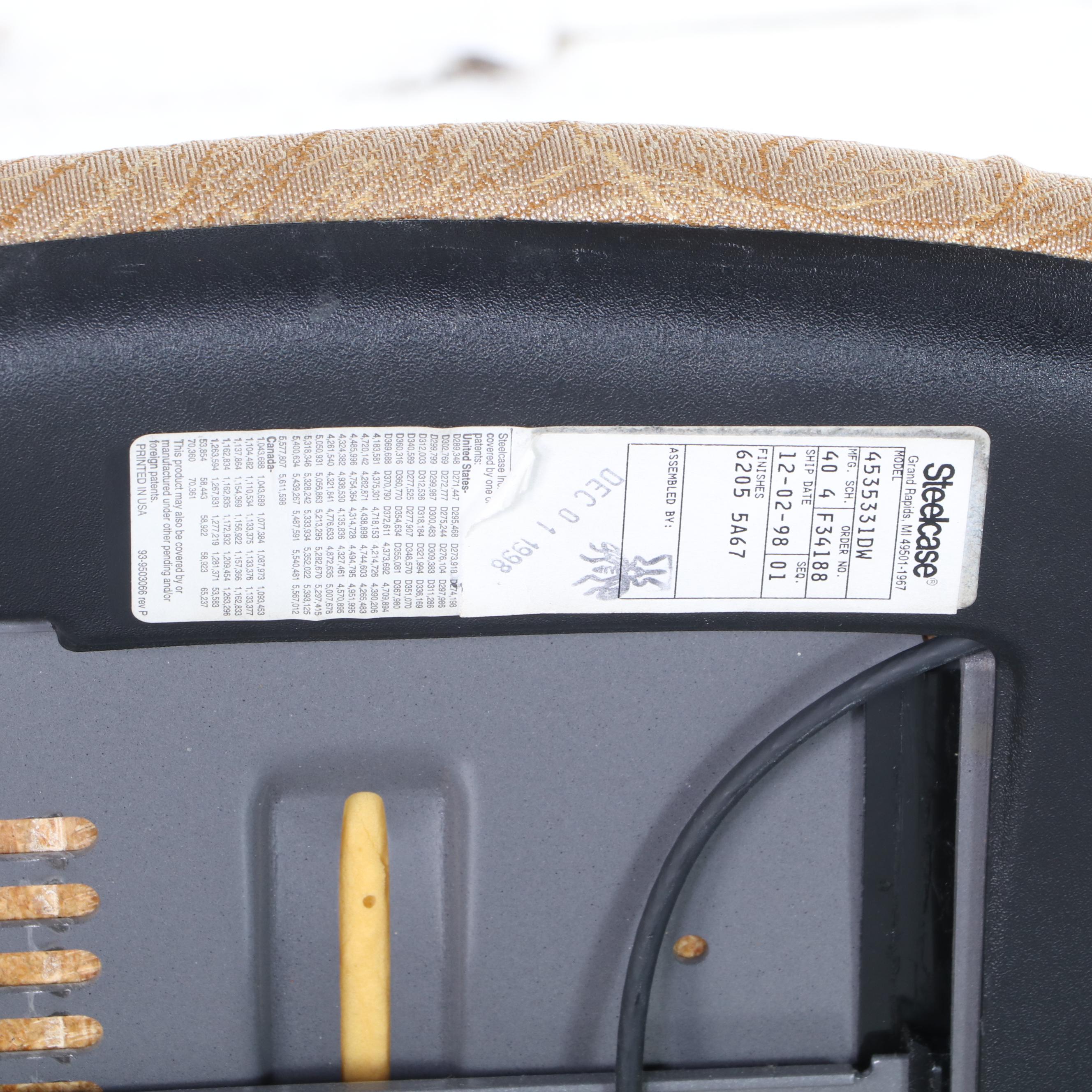 Steelcase Adjustable Swivel Desk Chair, dated 1998