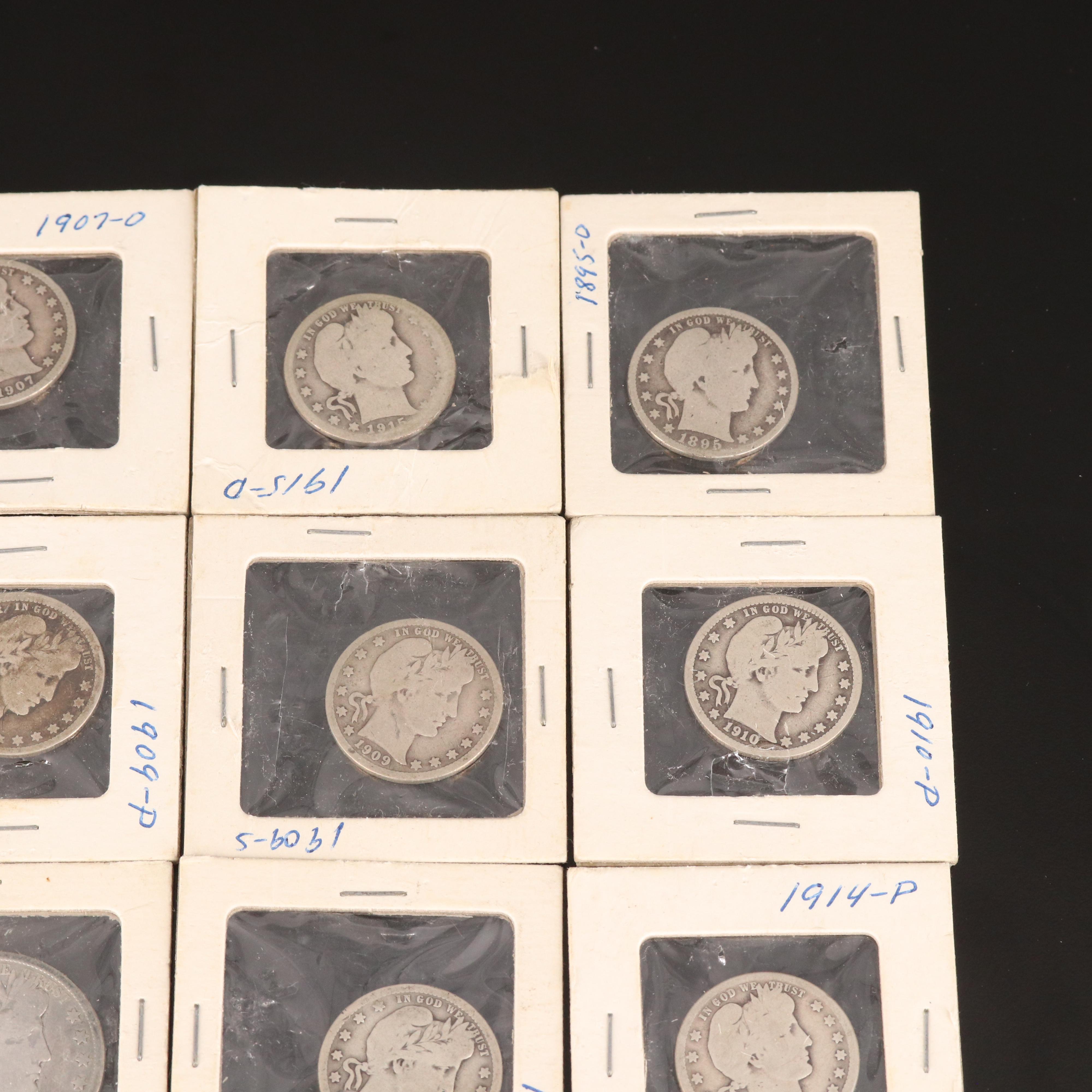 Collection of Thirteen Barber Silver Coins