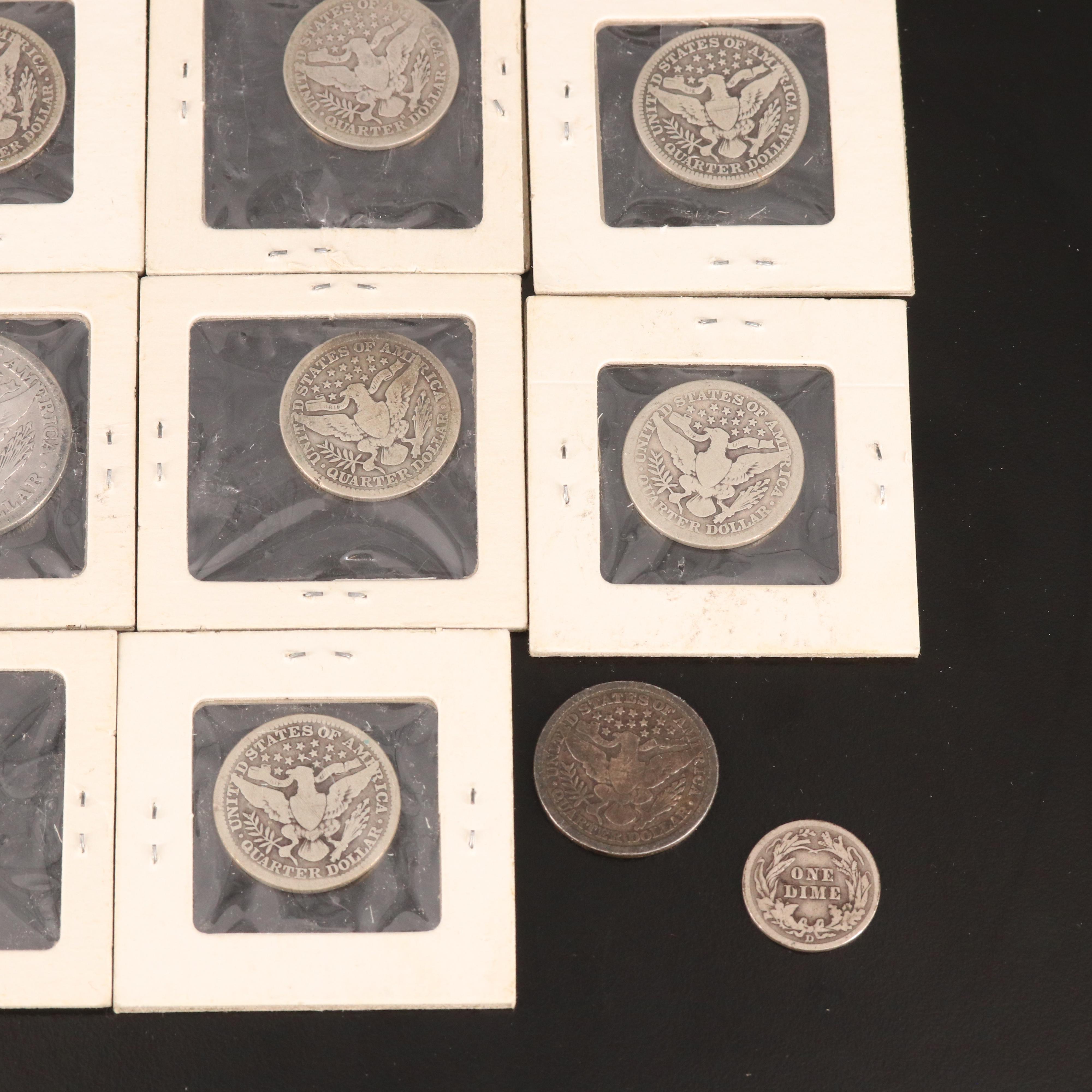 Collection of Thirteen Barber Silver Coins