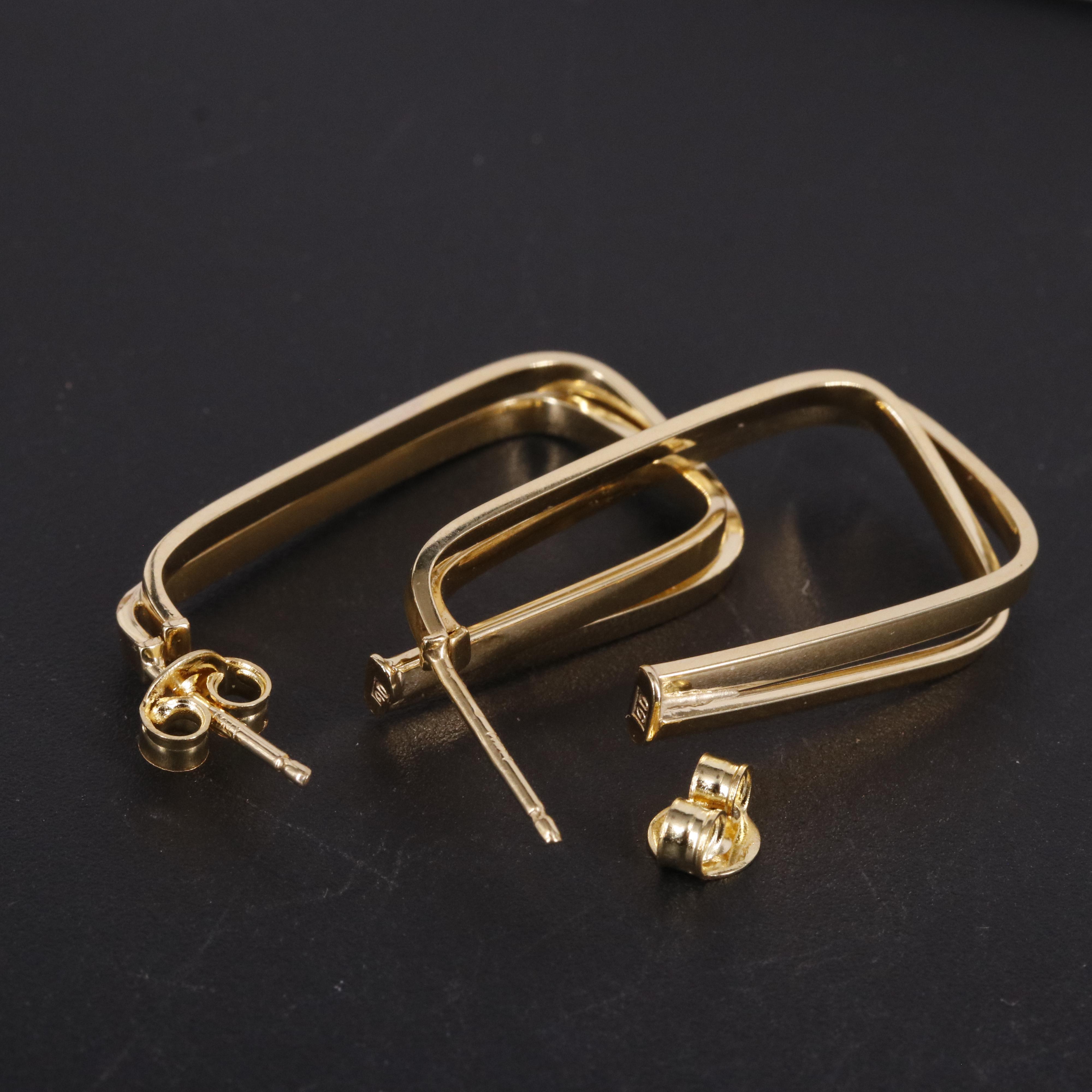14K J Hoop Earrings