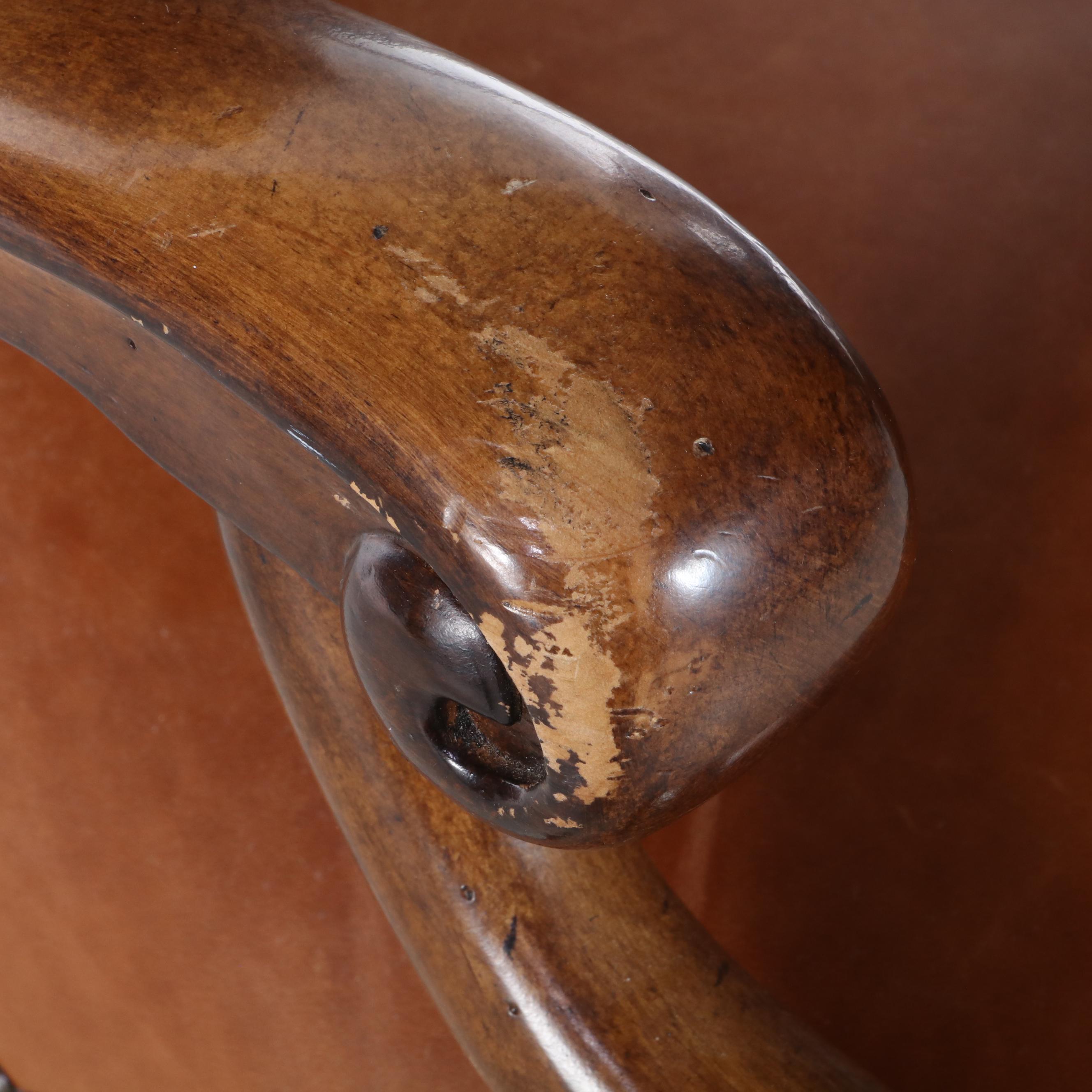 Drexel-Heritage "Bernay Collection" Hardwood and Leather Swivel-Tilt Desk Chair