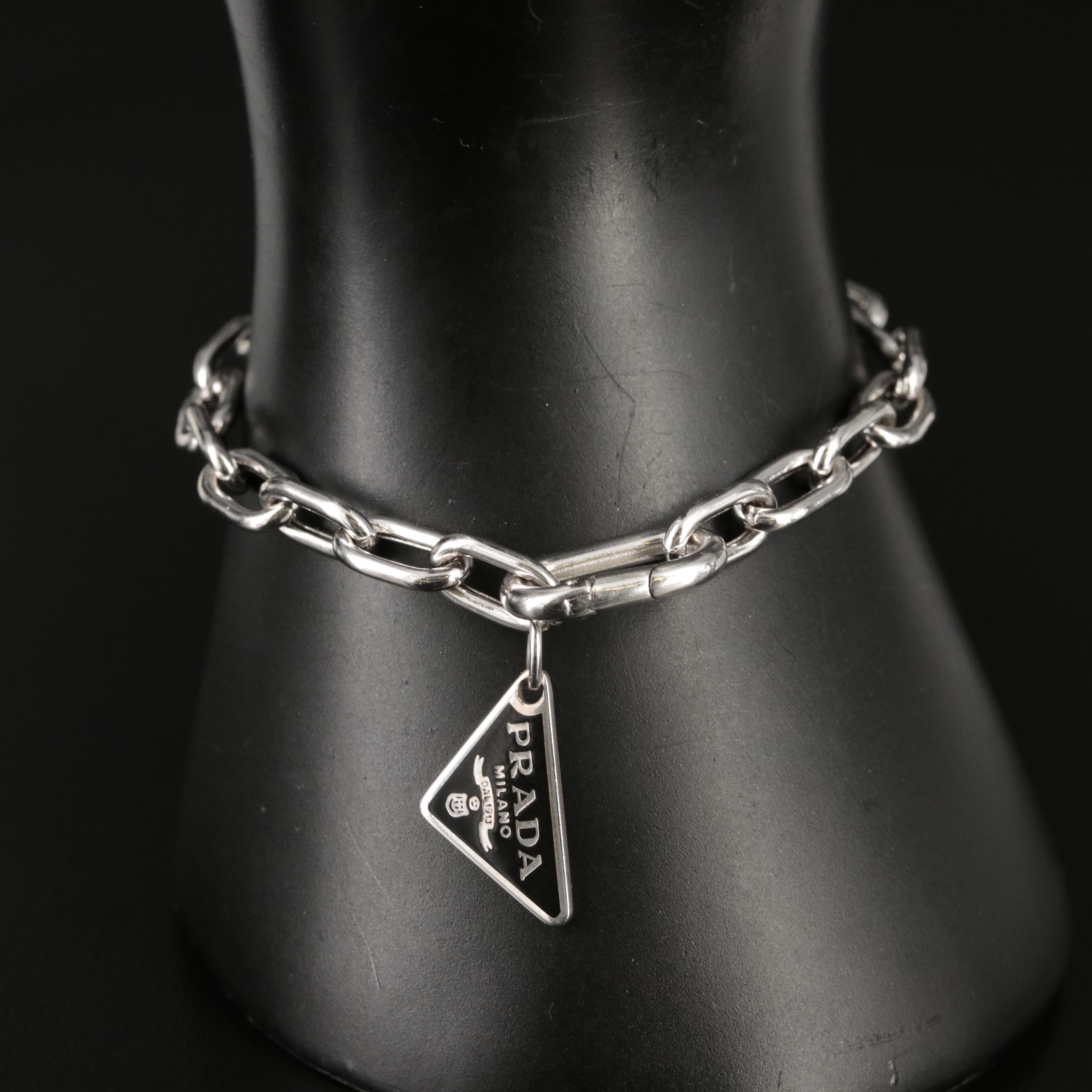 Prada "Symbole" Sterling Cable Bracelet