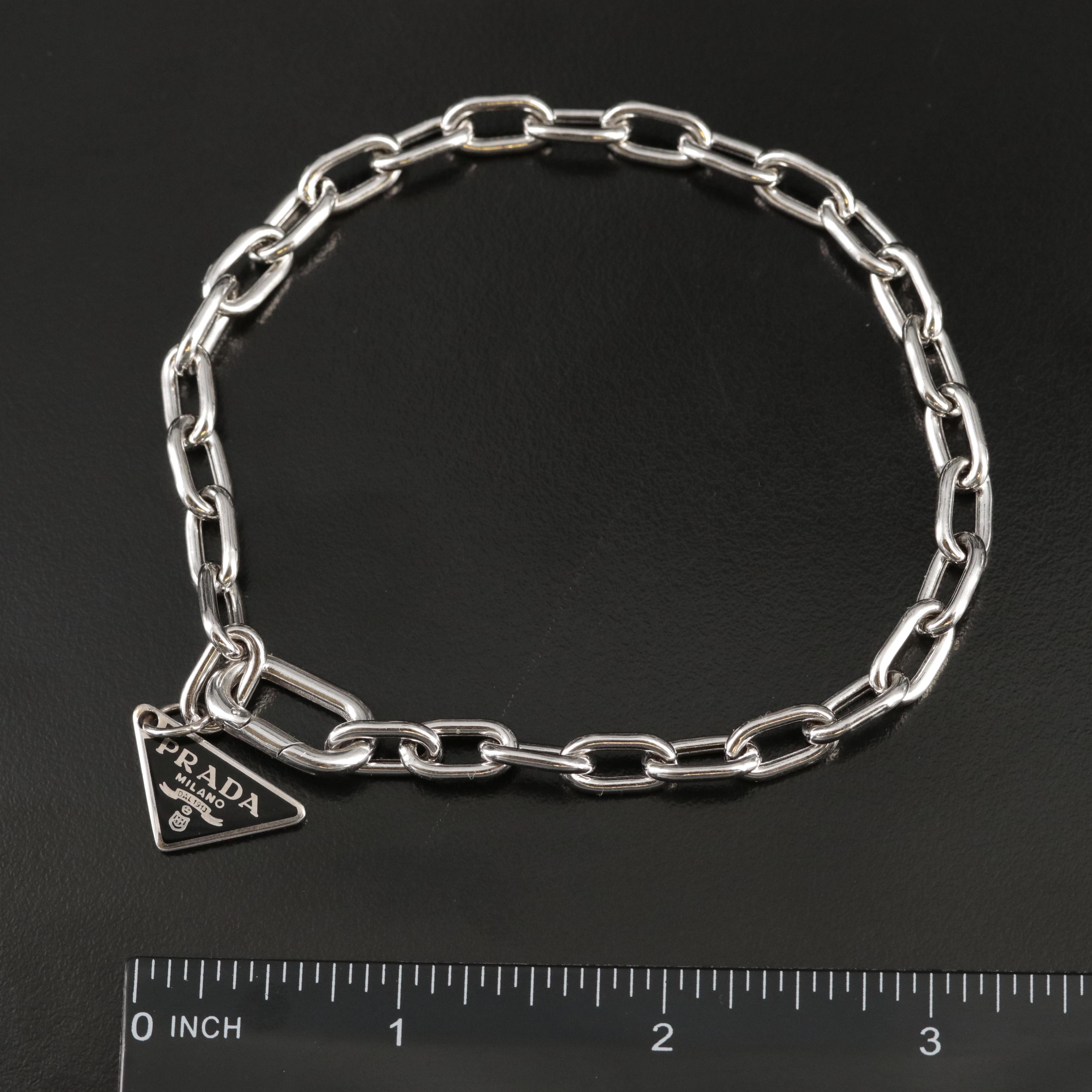 Prada "Symbole" Sterling Cable Bracelet