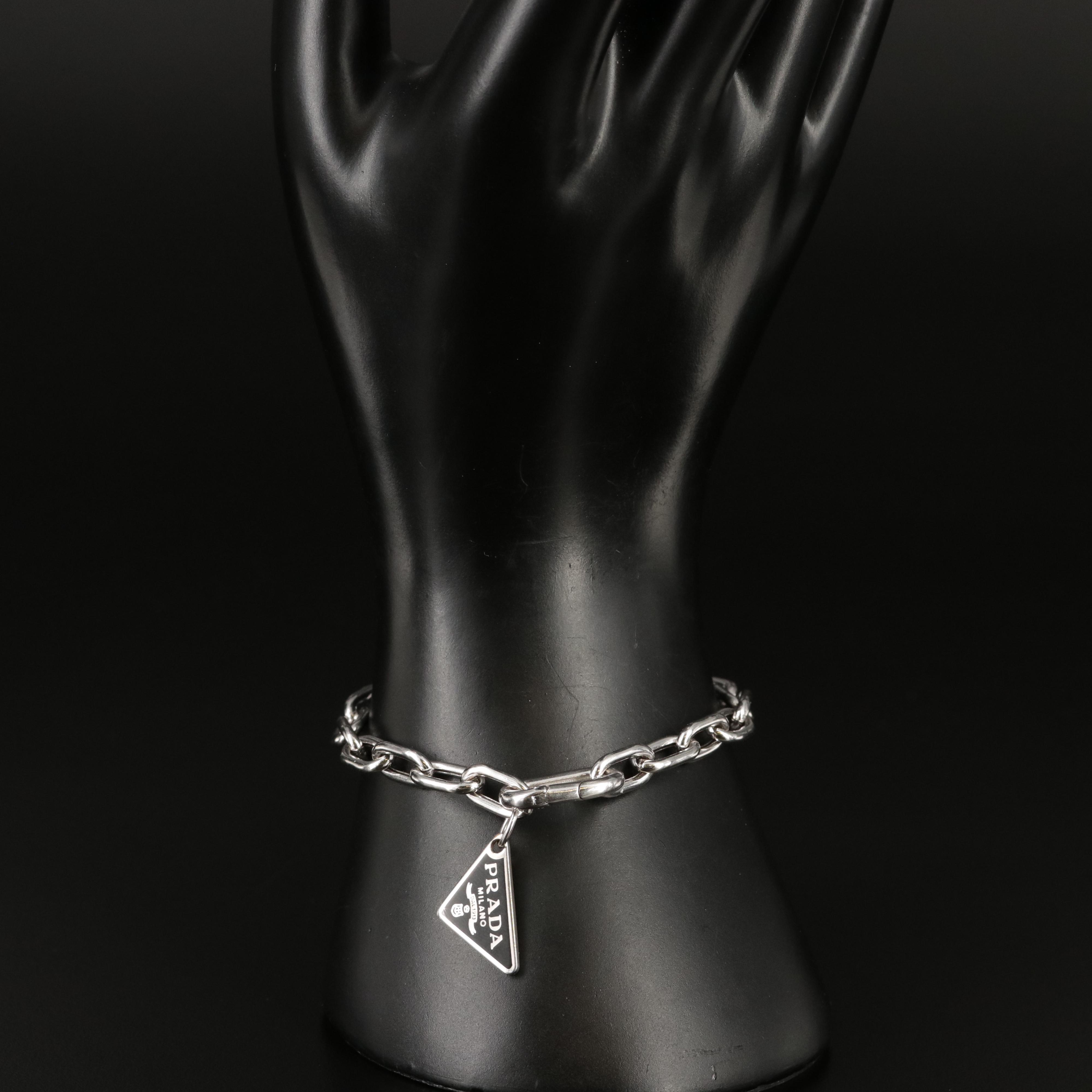 Prada "Symbole" Sterling Cable Bracelet