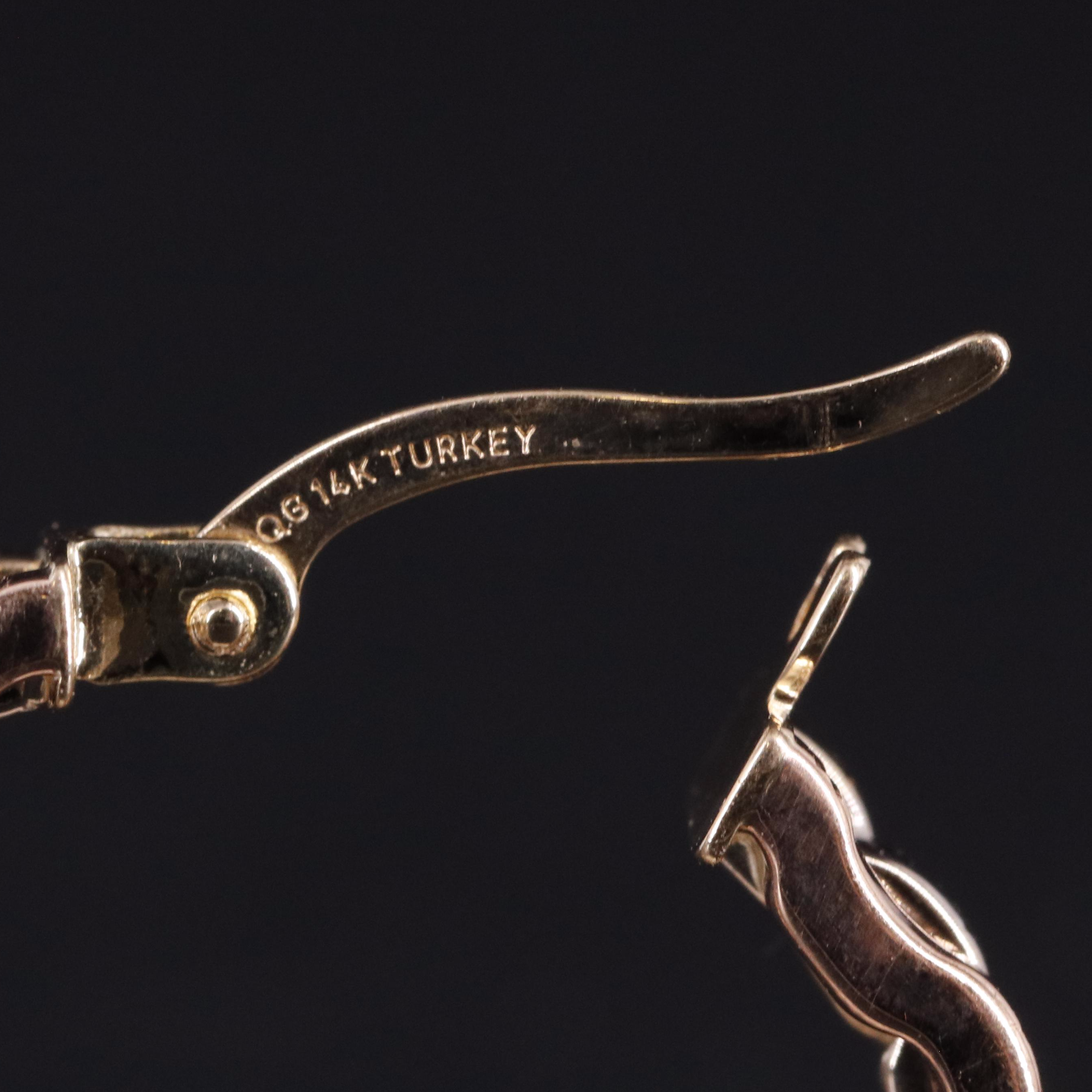 14K Multicolor Ripple Hoop Earrings