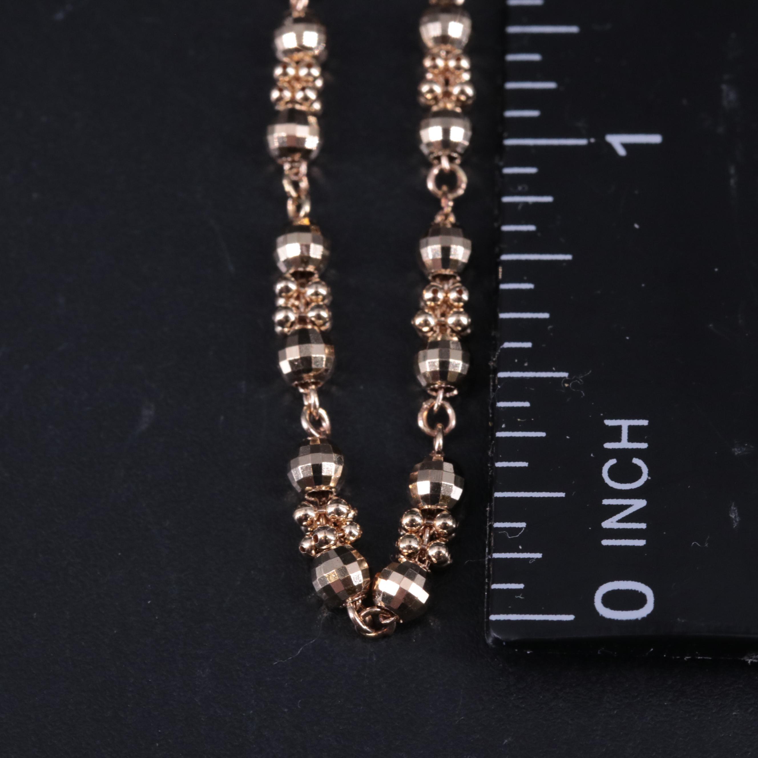 14K Beaded Chain Bracelet