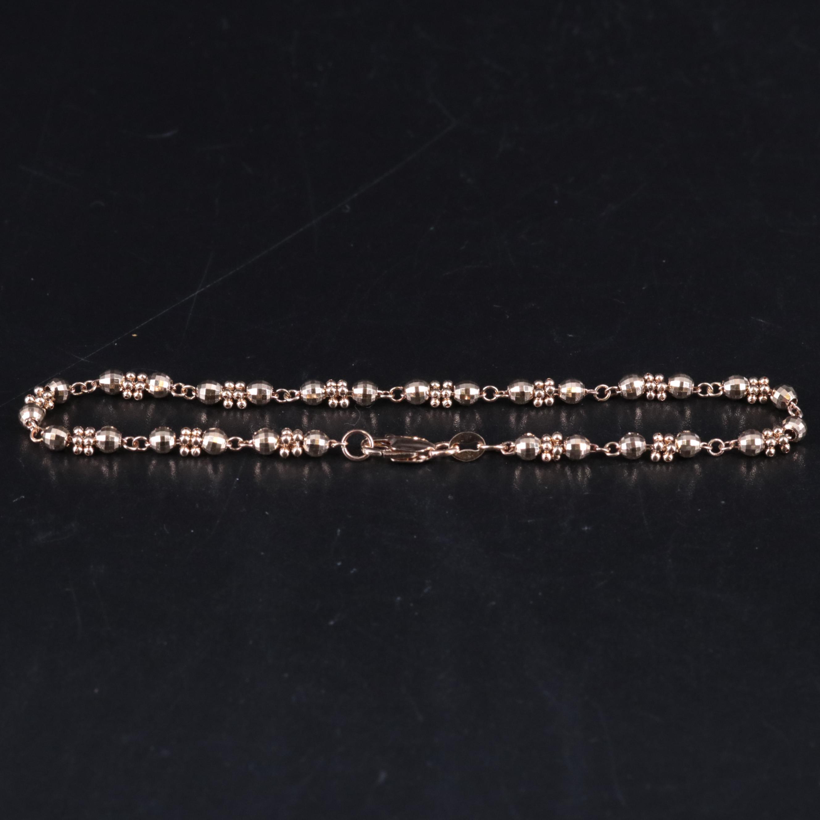 14K Beaded Chain Bracelet