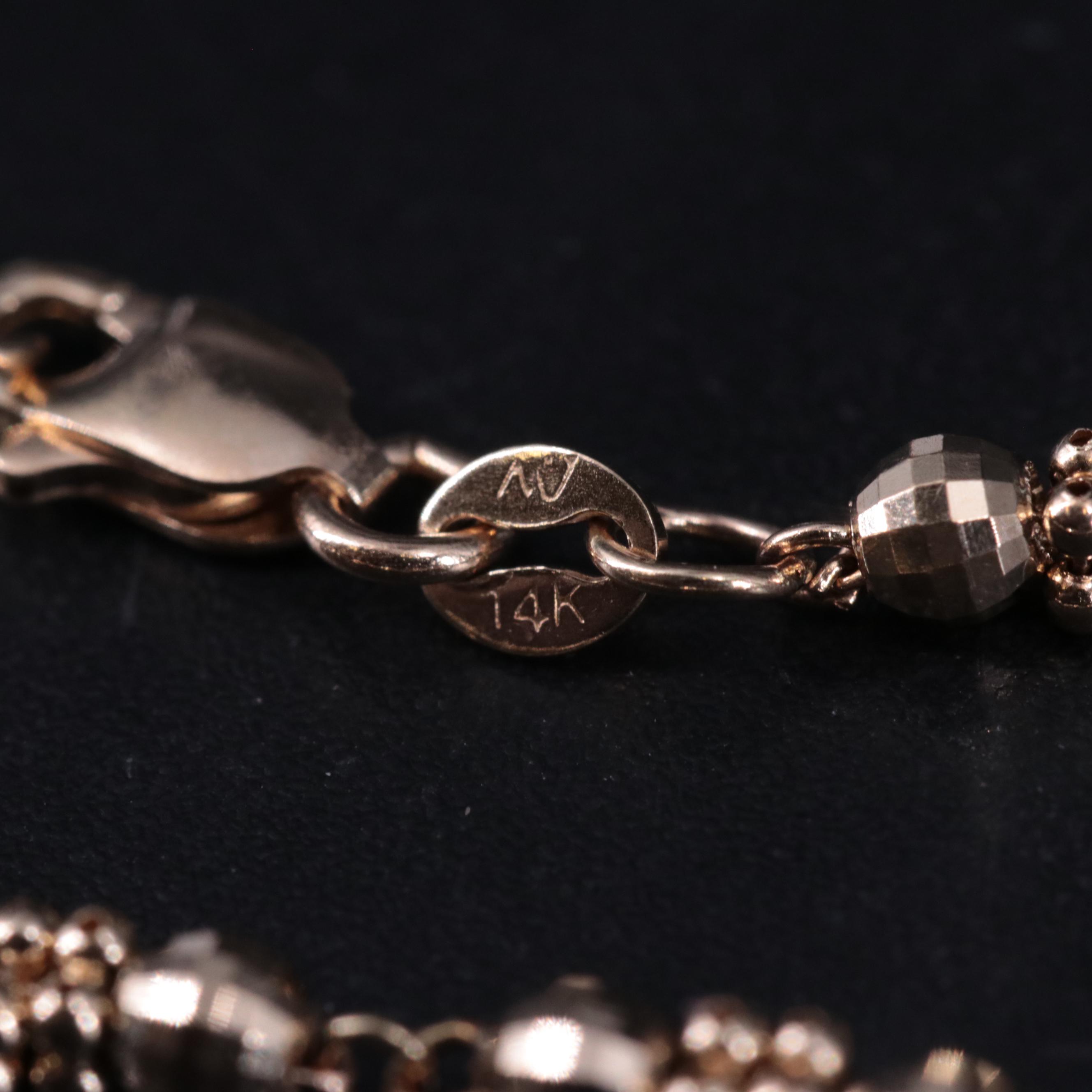 14K Beaded Chain Bracelet