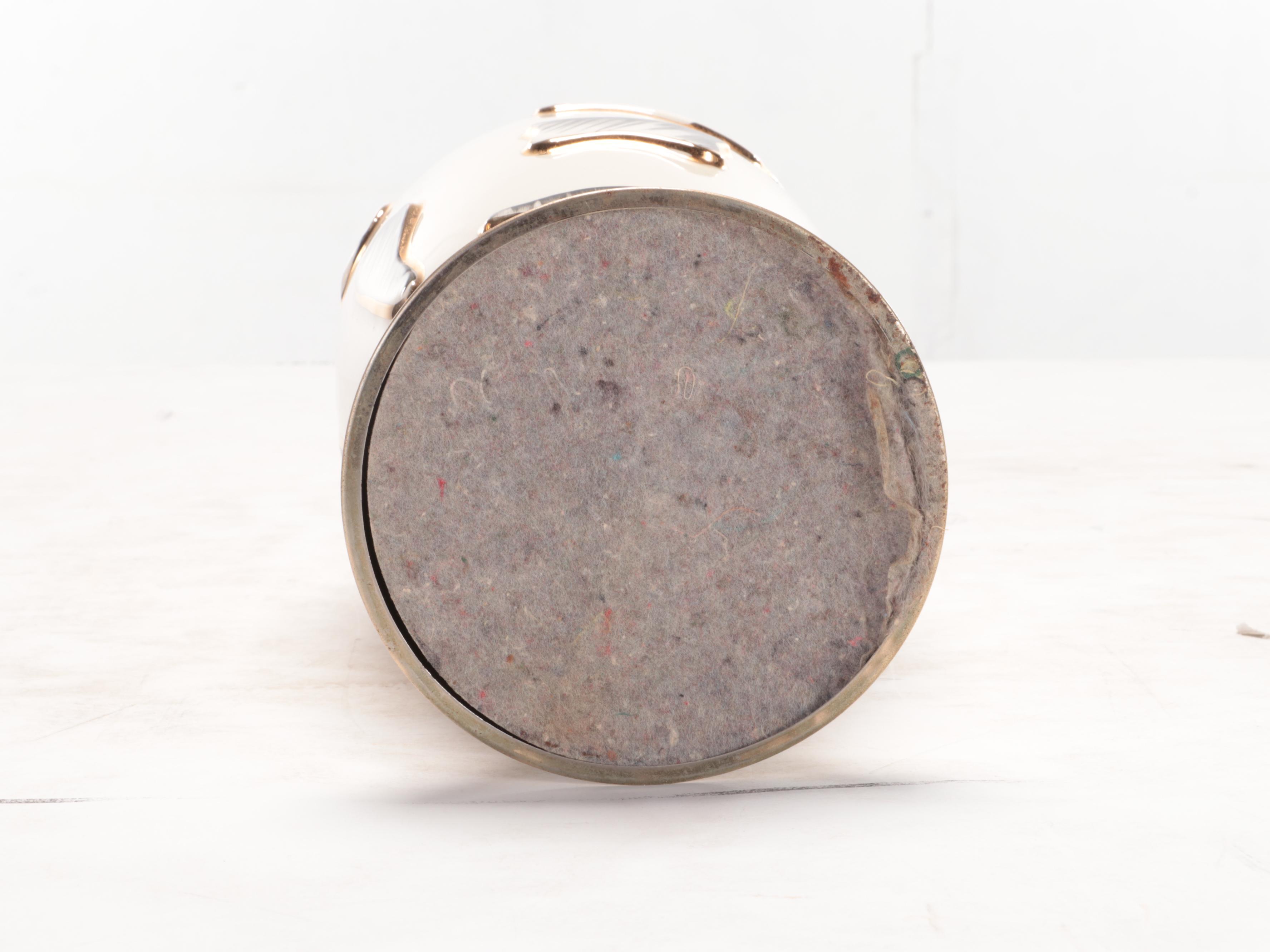 Ceramic Vase Lamp With Two Gold Foil Paper Shades, Mid-20th Century