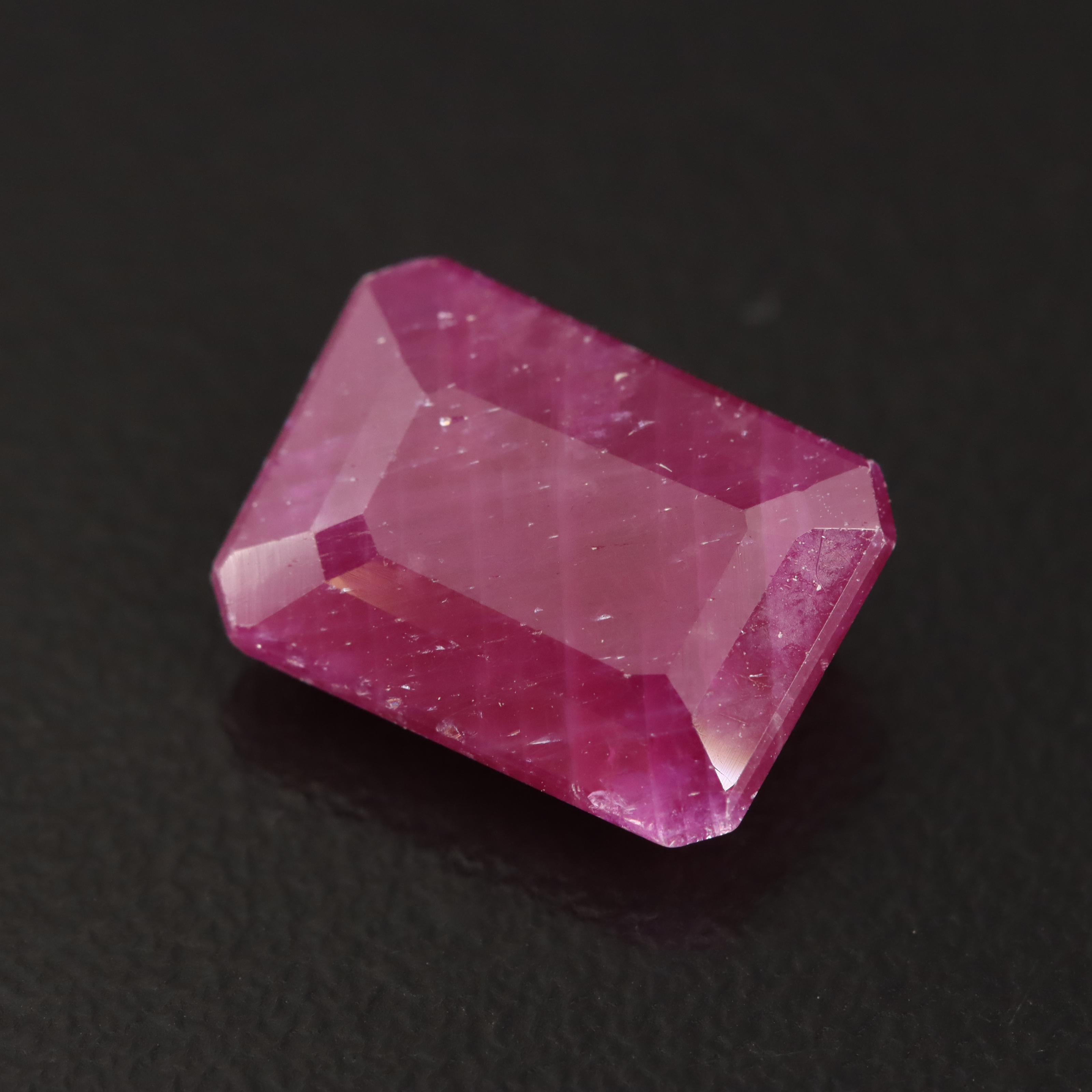 Loose Cut Cornered Rectangular Faceted Corundum