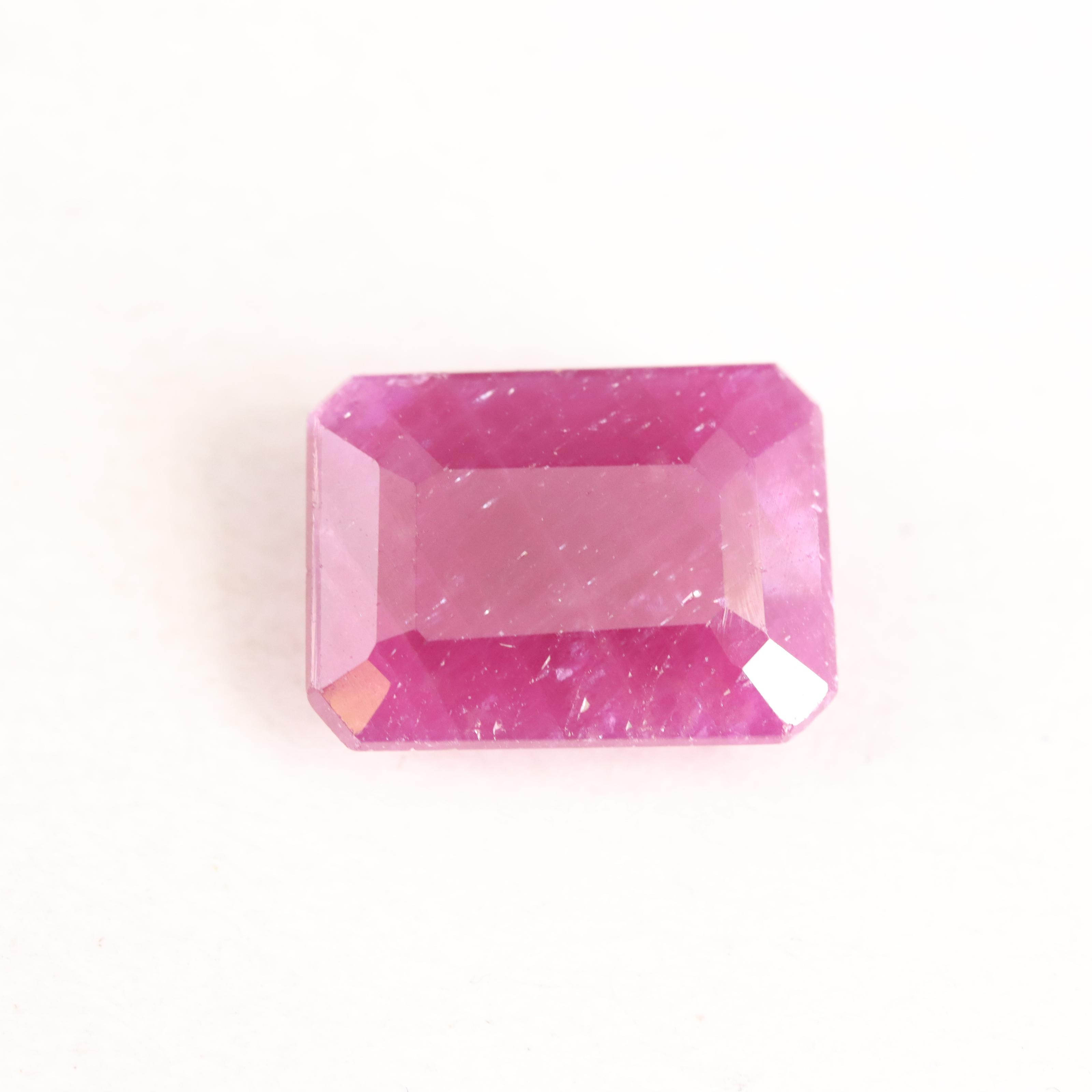 Loose Cut Cornered Rectangular Faceted Corundum