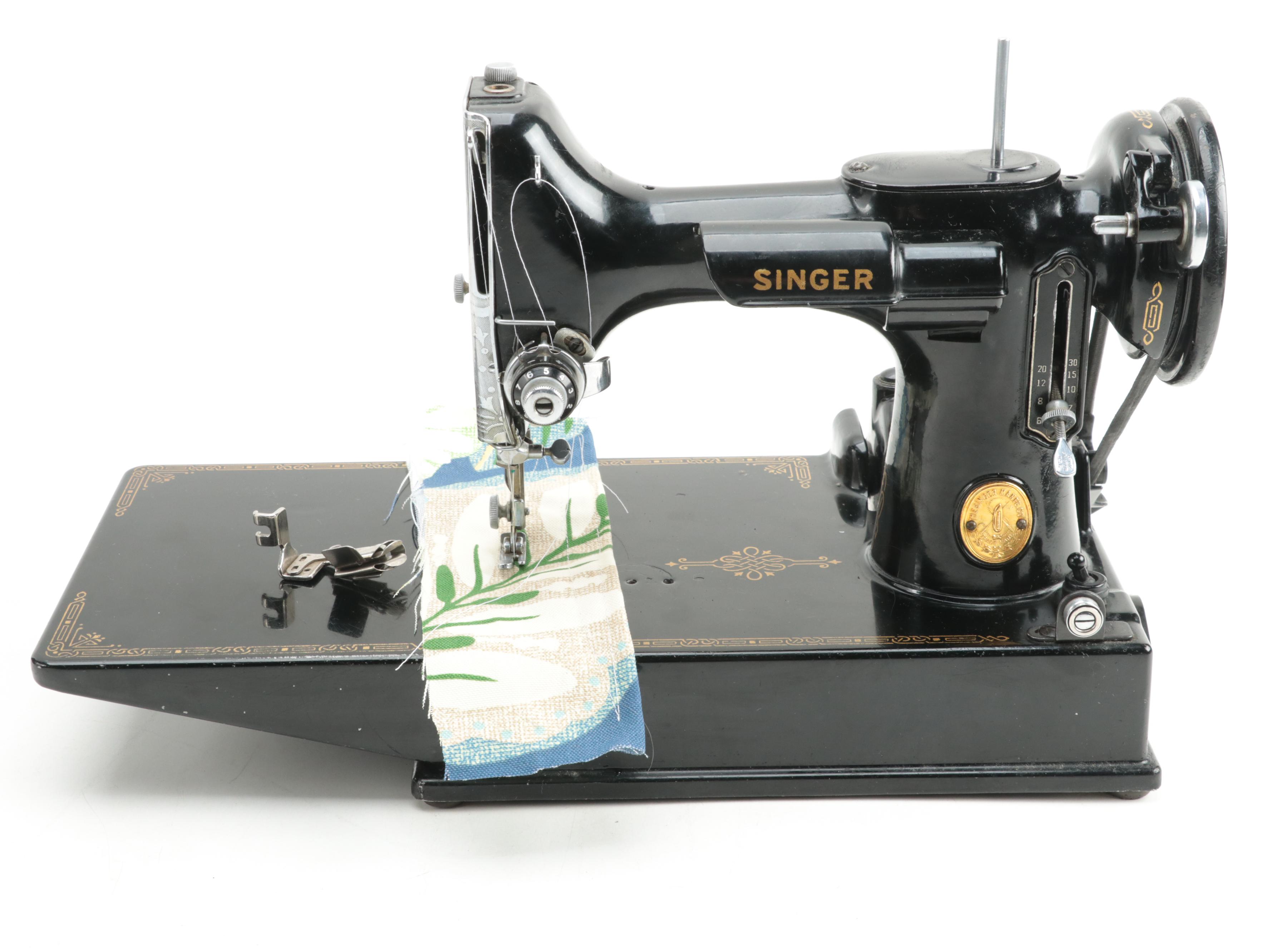 Singer Model 15-91 Electric Sewing Machine with Case and Accessories, 1941