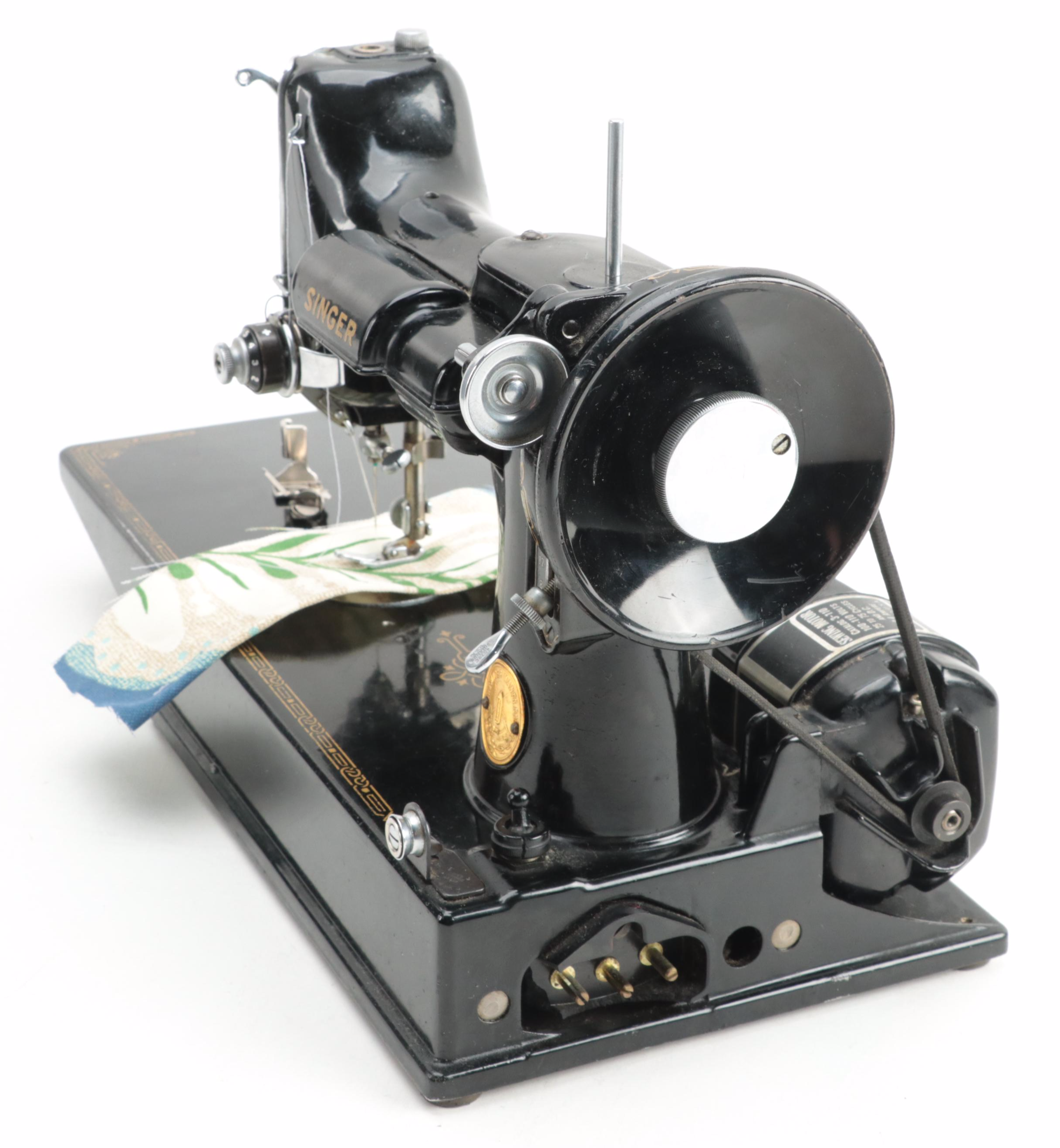 Singer Model 15-91 Electric Sewing Machine with Case and Accessories, 1941